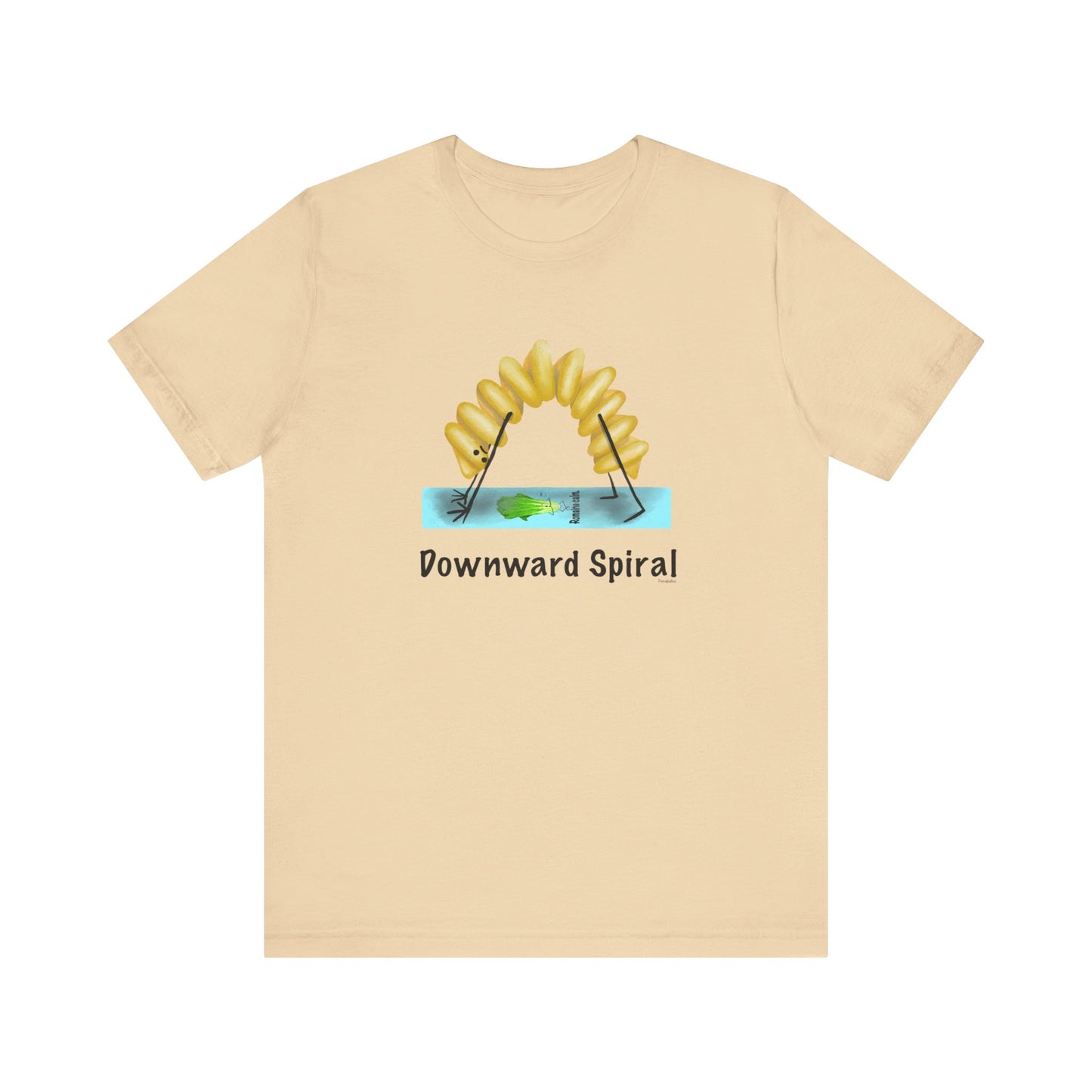 Downward Spiral Adult Unisex Pasta Pun T-Shirt - Punaballoo