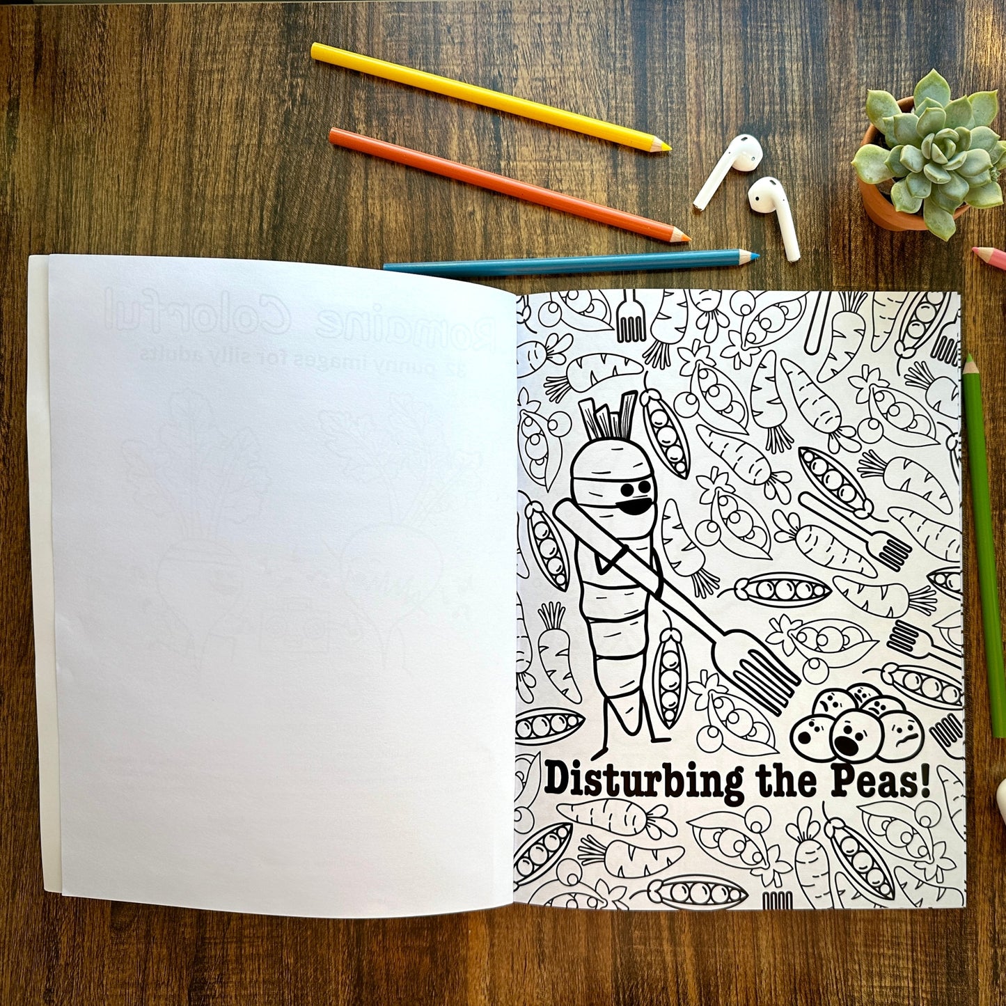 Romaine Colorful a Punny Coloring Book for Silly Adults - Punaballoo