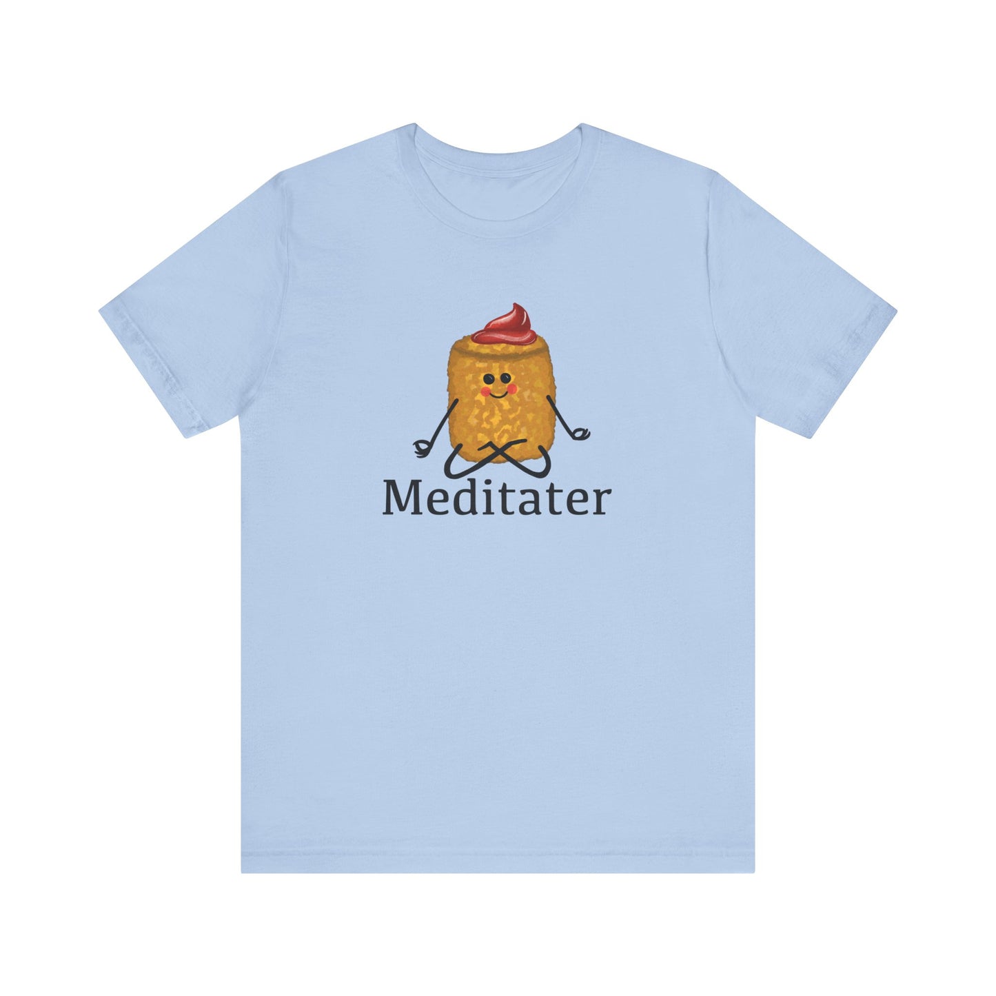 Meditater Adult Unisex Tater Tot Pun T-Shirt - Punaballoo