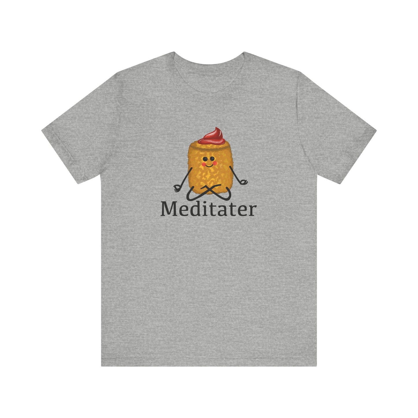 Meditater Adult Unisex Tater Tot Pun T-Shirt - Punaballoo