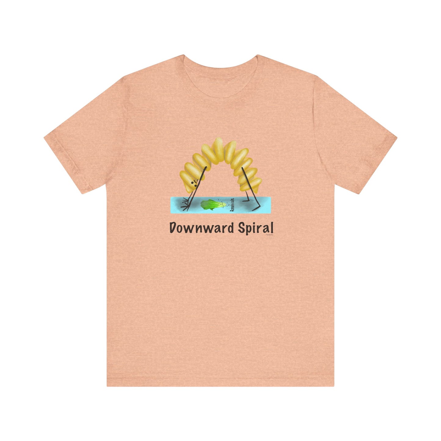 Downward Spiral Adult Unisex Pasta Pun T-Shirt - Punaballoo
