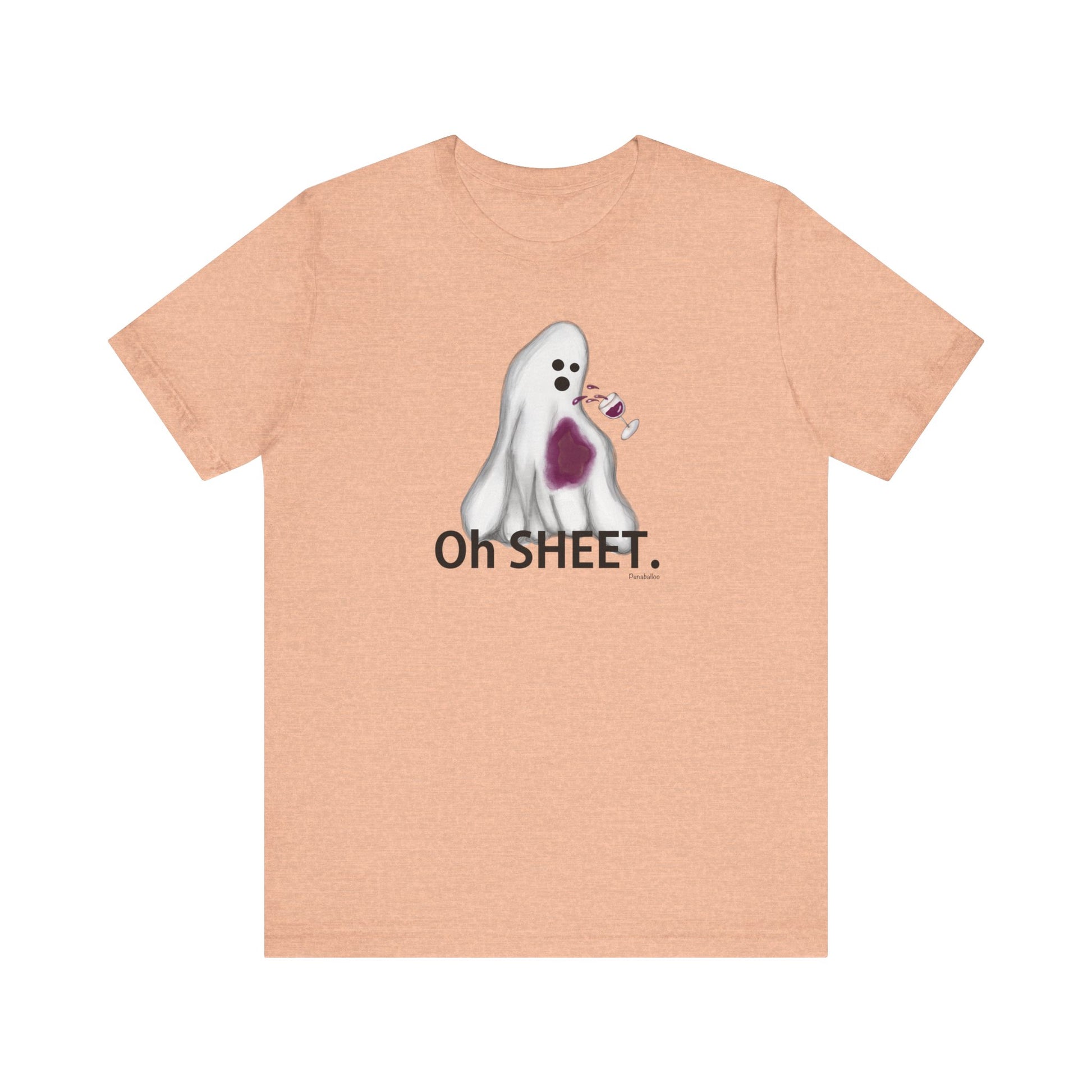 Oh Sheet Adult Unisex Wine Pun T-Shirt - Punaballoo
