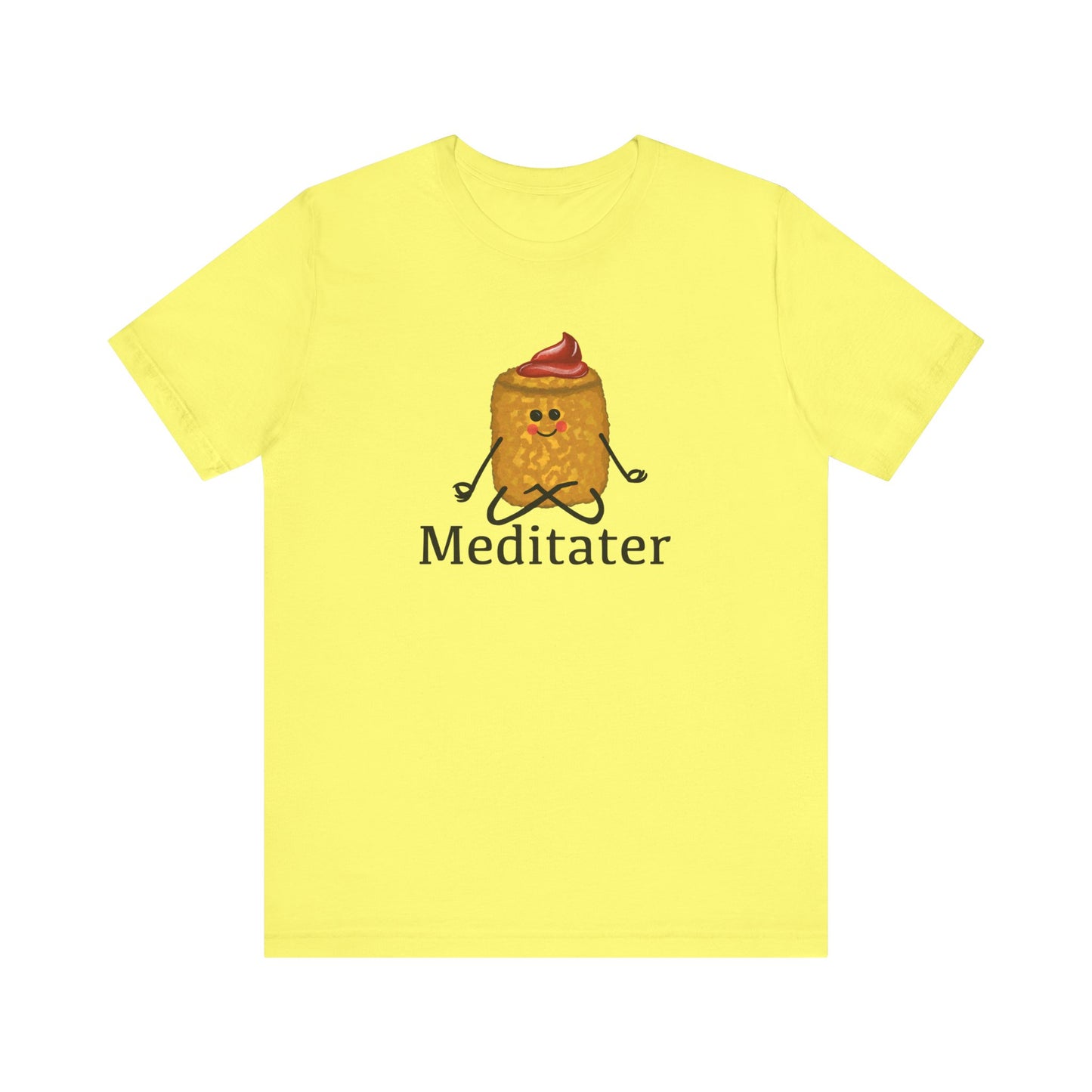 Meditater Adult Unisex Tater Tot Pun T-Shirt - Punaballoo