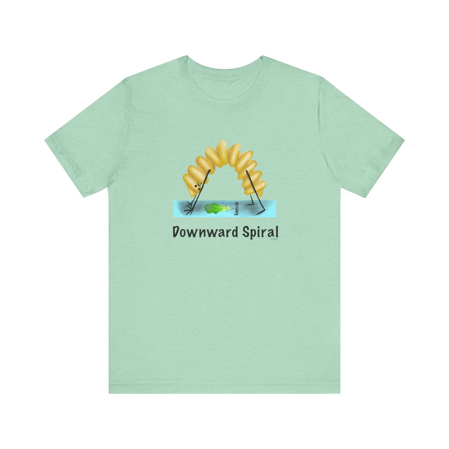 Downward Spiral Adult Unisex Pasta Pun T-Shirt - Punaballoo
