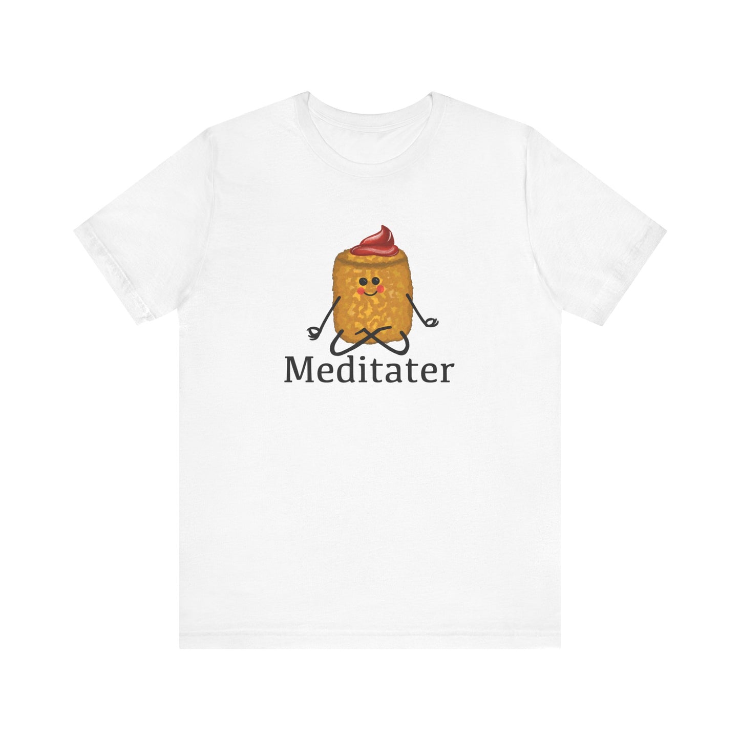 Meditater Adult Unisex Tater Tot Pun T-Shirt - Punaballoo