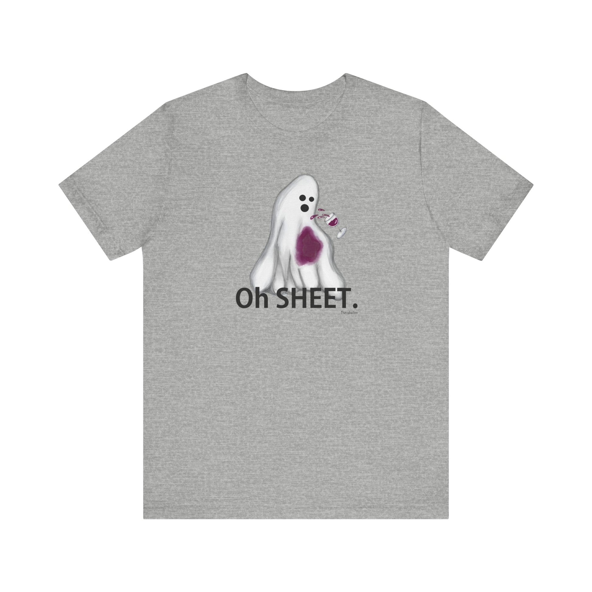 Oh Sheet Adult Unisex Wine Pun T-Shirt - Punaballoo