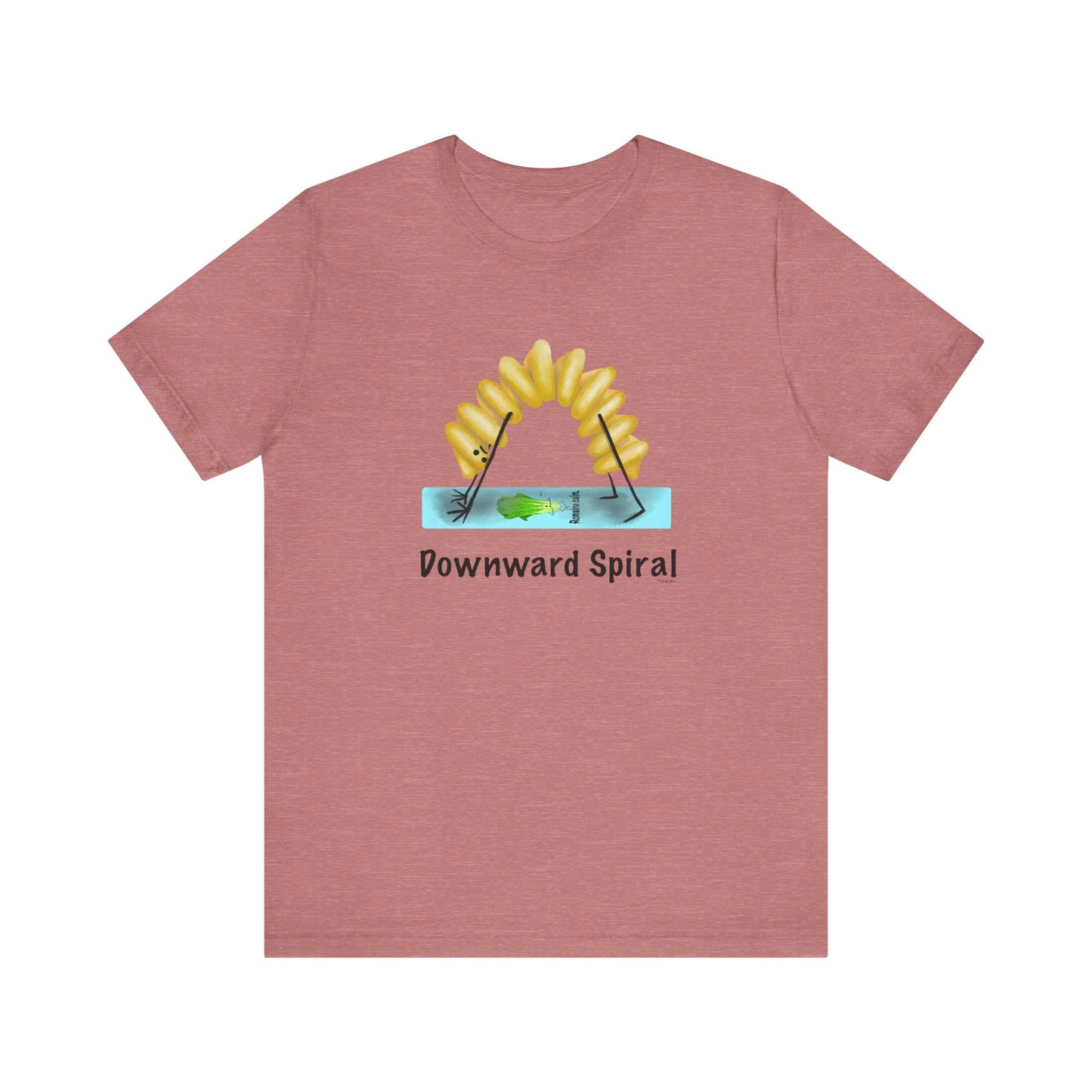 Downward Spiral Adult Unisex Pasta Pun T-Shirt - Punaballoo