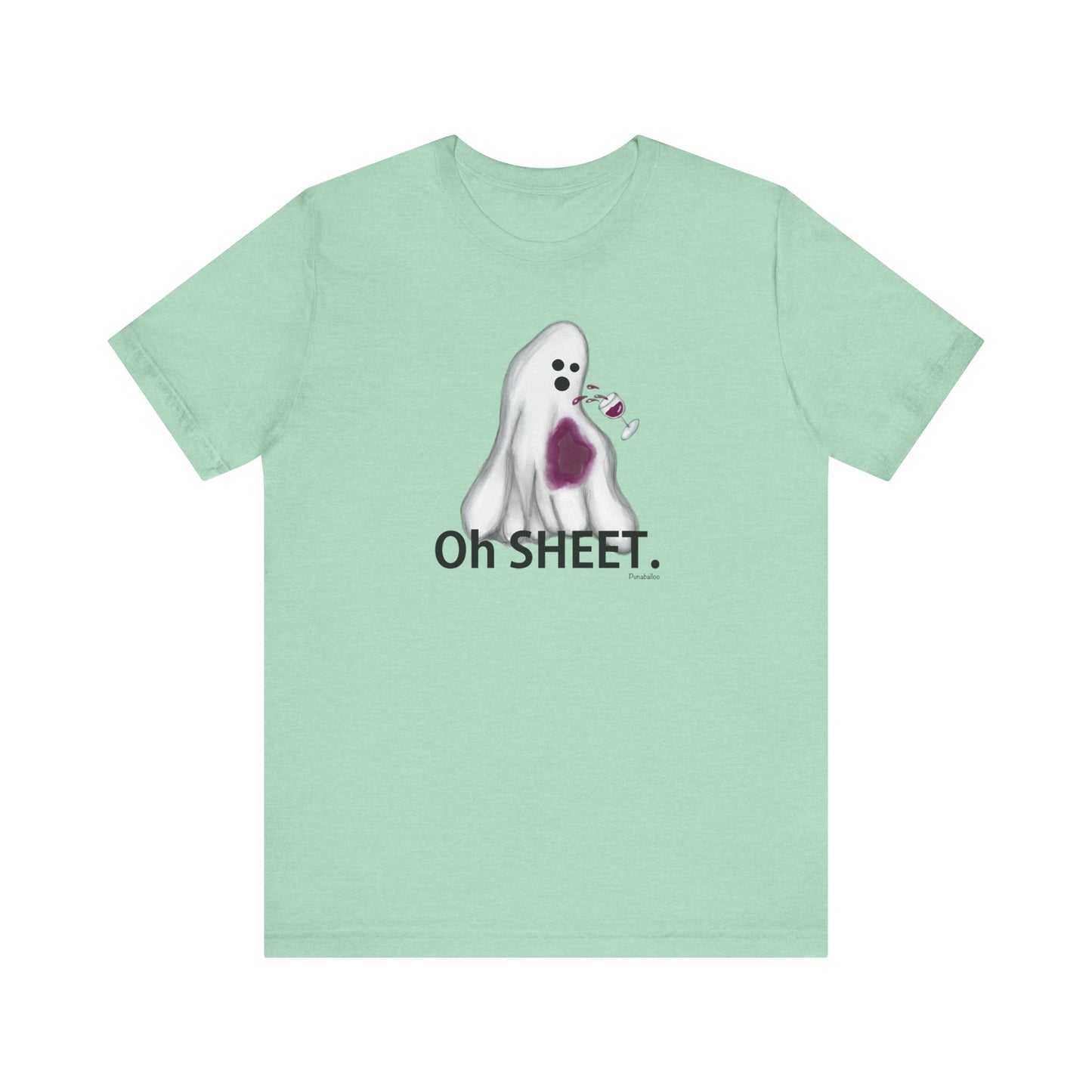 Oh Sheet Adult Unisex Wine Pun T-Shirt - Punaballoo