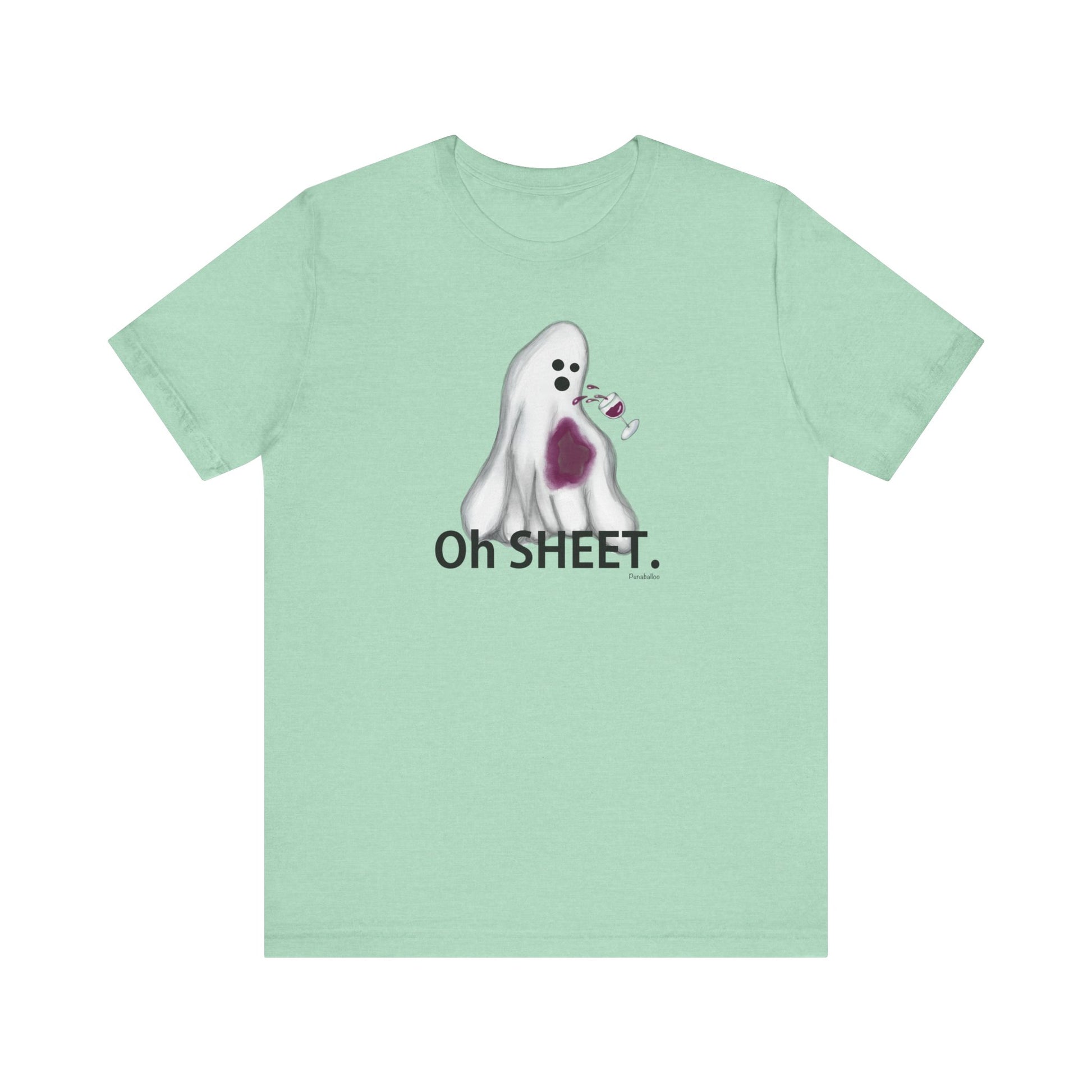 Oh Sheet Adult Unisex Wine Pun T-Shirt - Punaballoo