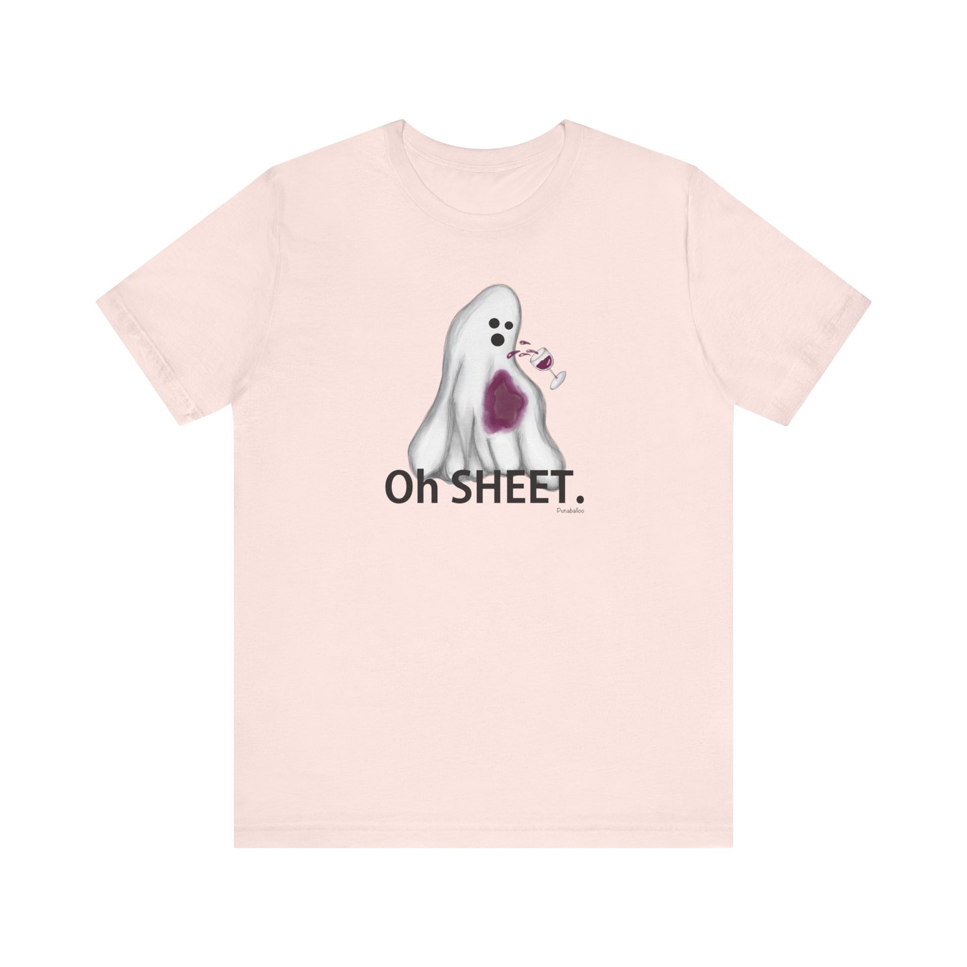 Oh Sheet Adult Unisex Wine Pun T-Shirt - Punaballoo