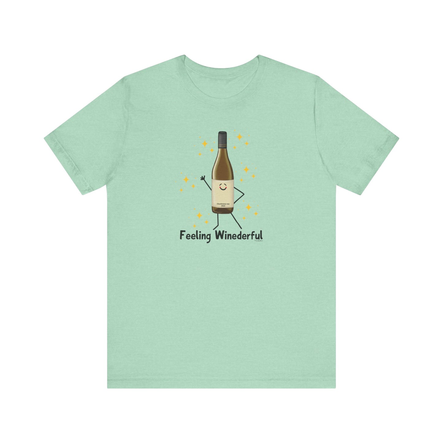 Feeling Winederful Adult Unisex Wine Pun T-Shirt - Punaballoo