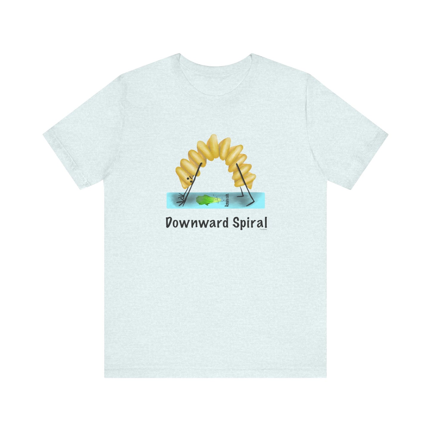 Downward Spiral Adult Unisex Pasta Pun T-Shirt - Punaballoo