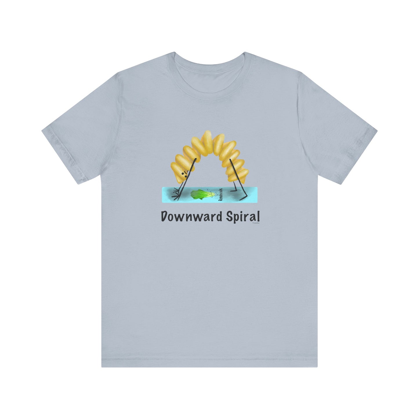 Downward Spiral Adult Unisex Pasta Pun T-Shirt - Punaballoo