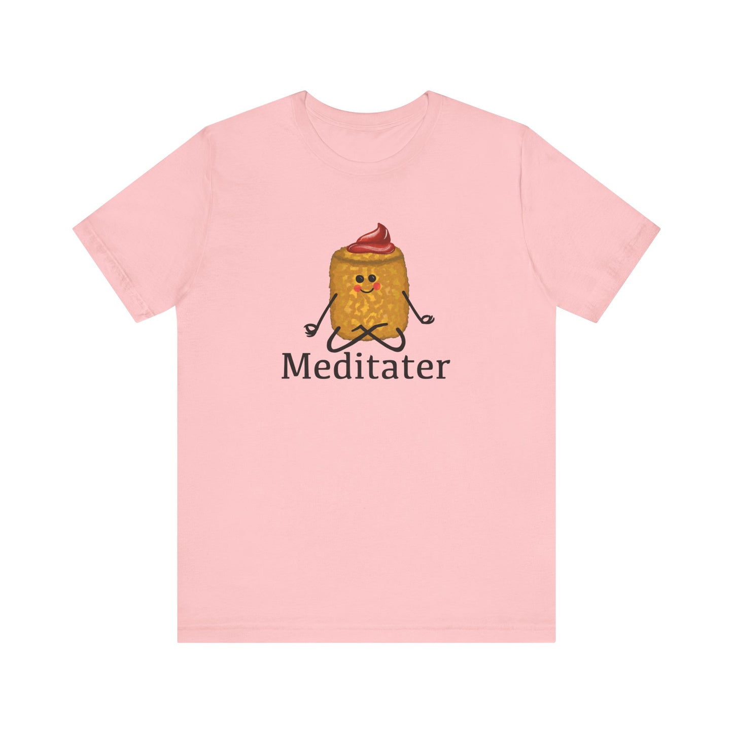 Meditater Adult Unisex Tater Tot Pun T-Shirt - Punaballoo