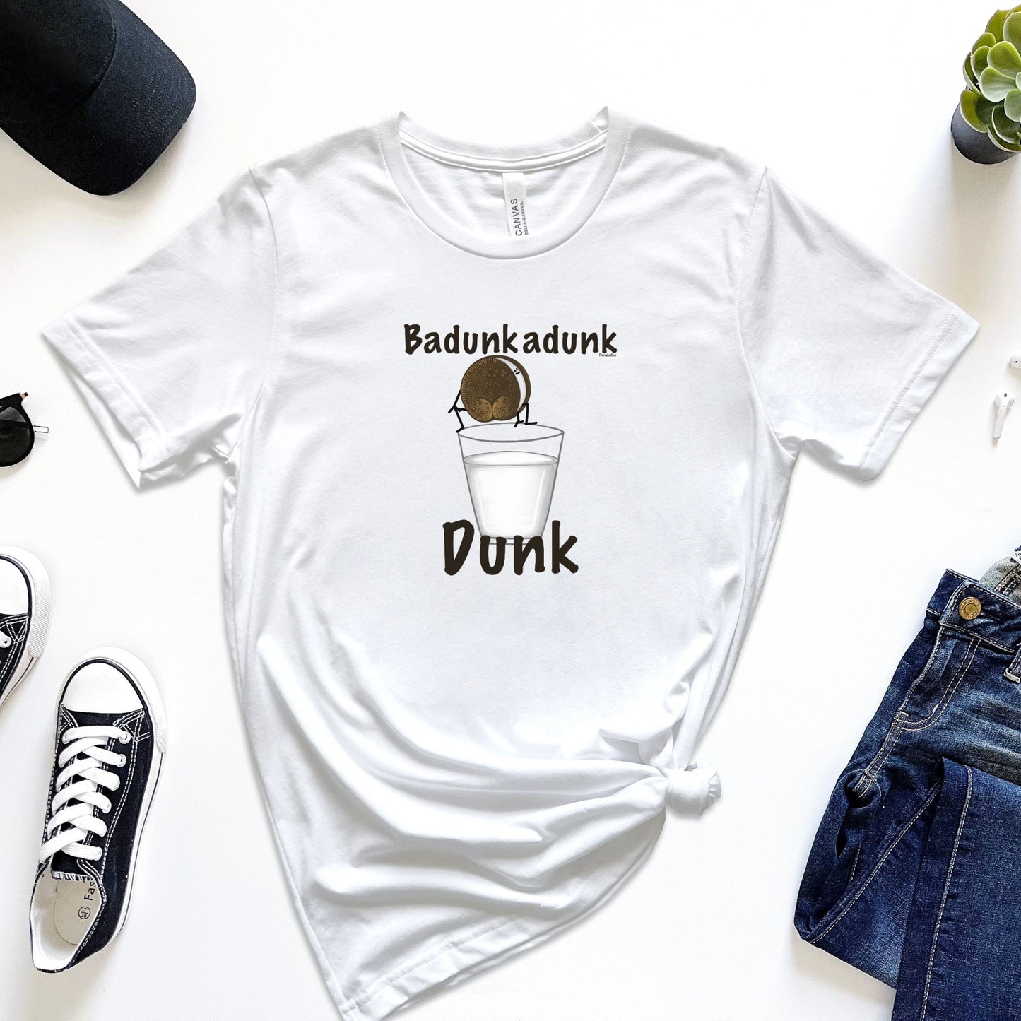 Funny Cookie Pun Tee, Badonka Donk T-Shirt, Food Pun Lover Gift Idea - Punaballoo
