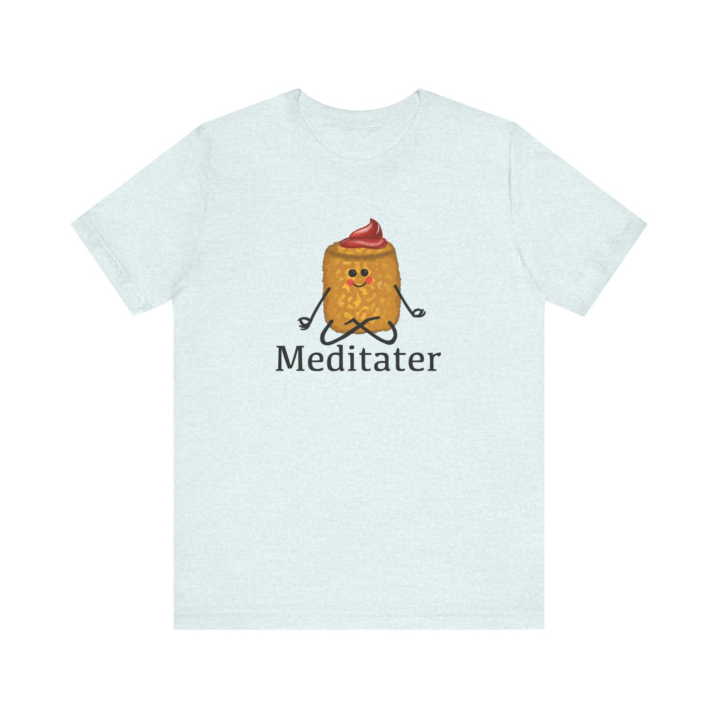 Meditater Adult Unisex Tater Tot Pun T-Shirt - Punaballoo