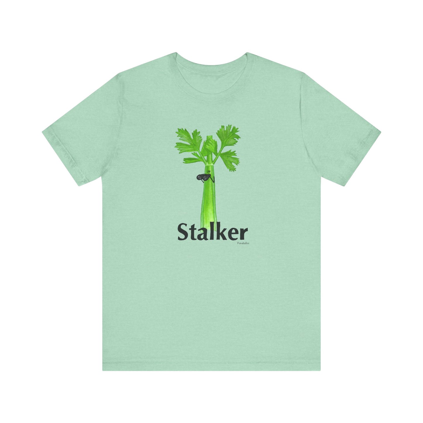 Stalker Adult Unisex Celery Pun T-Shirt - Punaballoo
