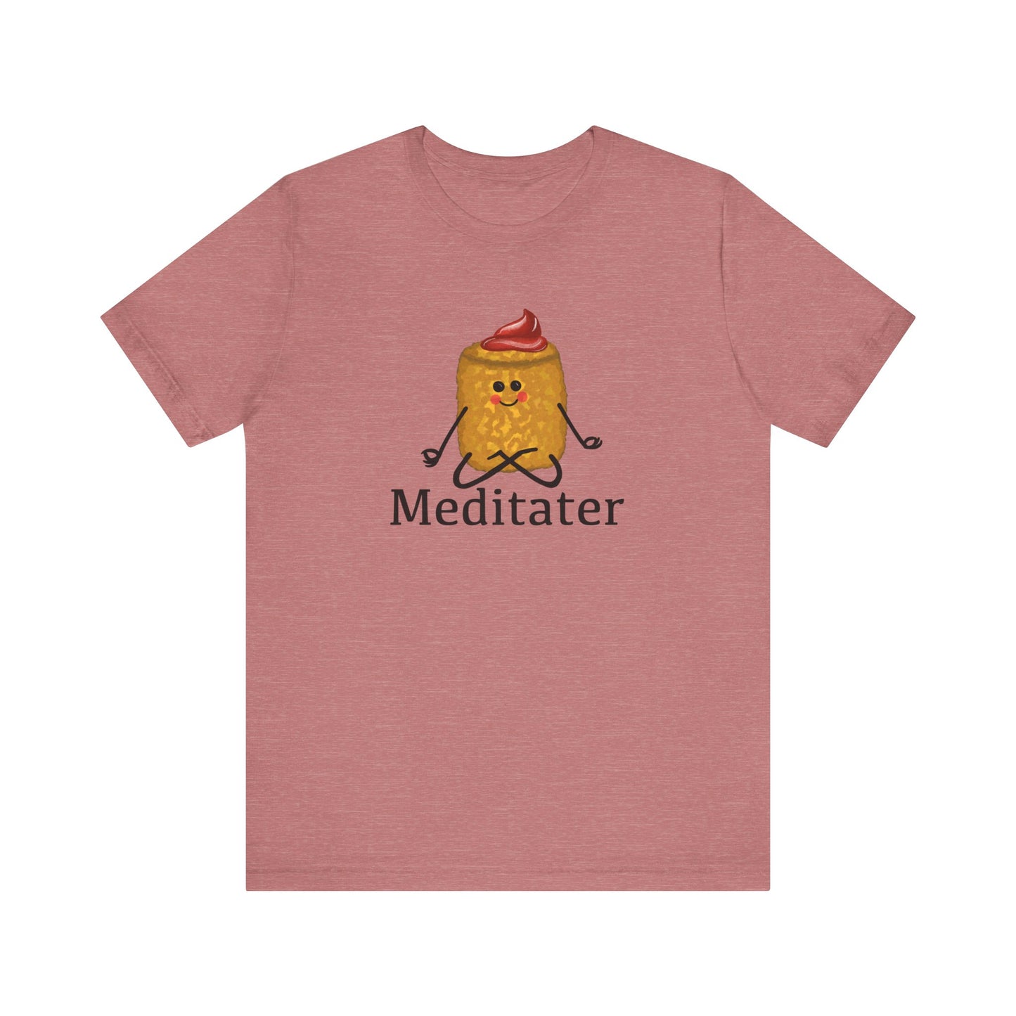 Meditater Adult Unisex Tater Tot Pun T-Shirt - Punaballoo