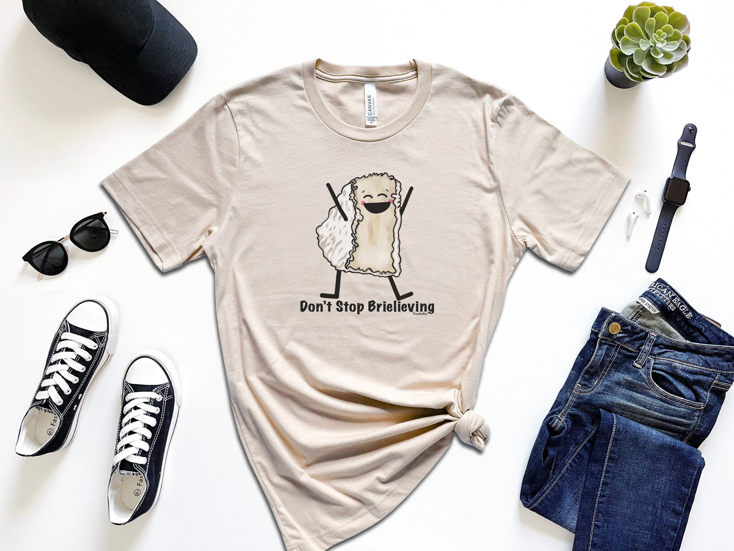 Cheese Lover Tee - Brie Cheese Foodie Gift Shirt with Positive Message