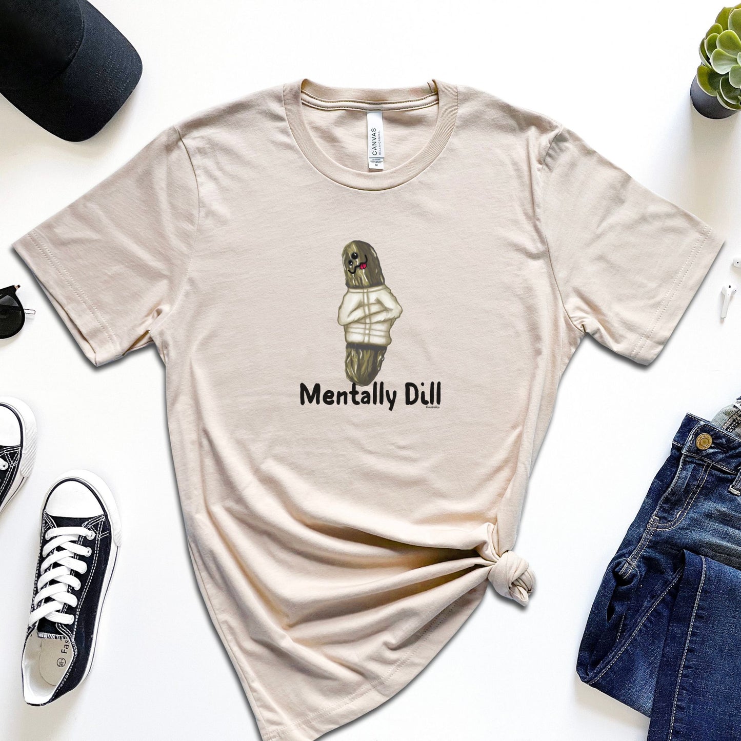 Funny Pickle Pun Unisex Tee - Foodie Mental Health Jokes Shirt - Punaballoo