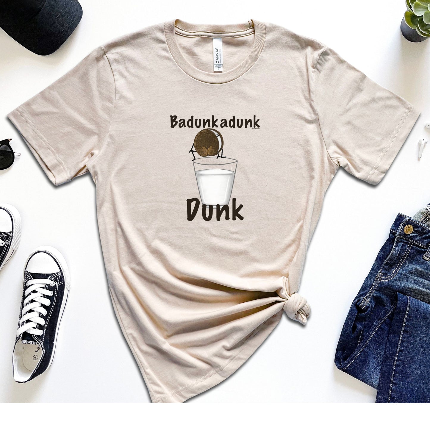 Funny Cookie Pun Tee, Badonka Donk T-Shirt, Food Pun Lover Gift Idea - Punaballoo