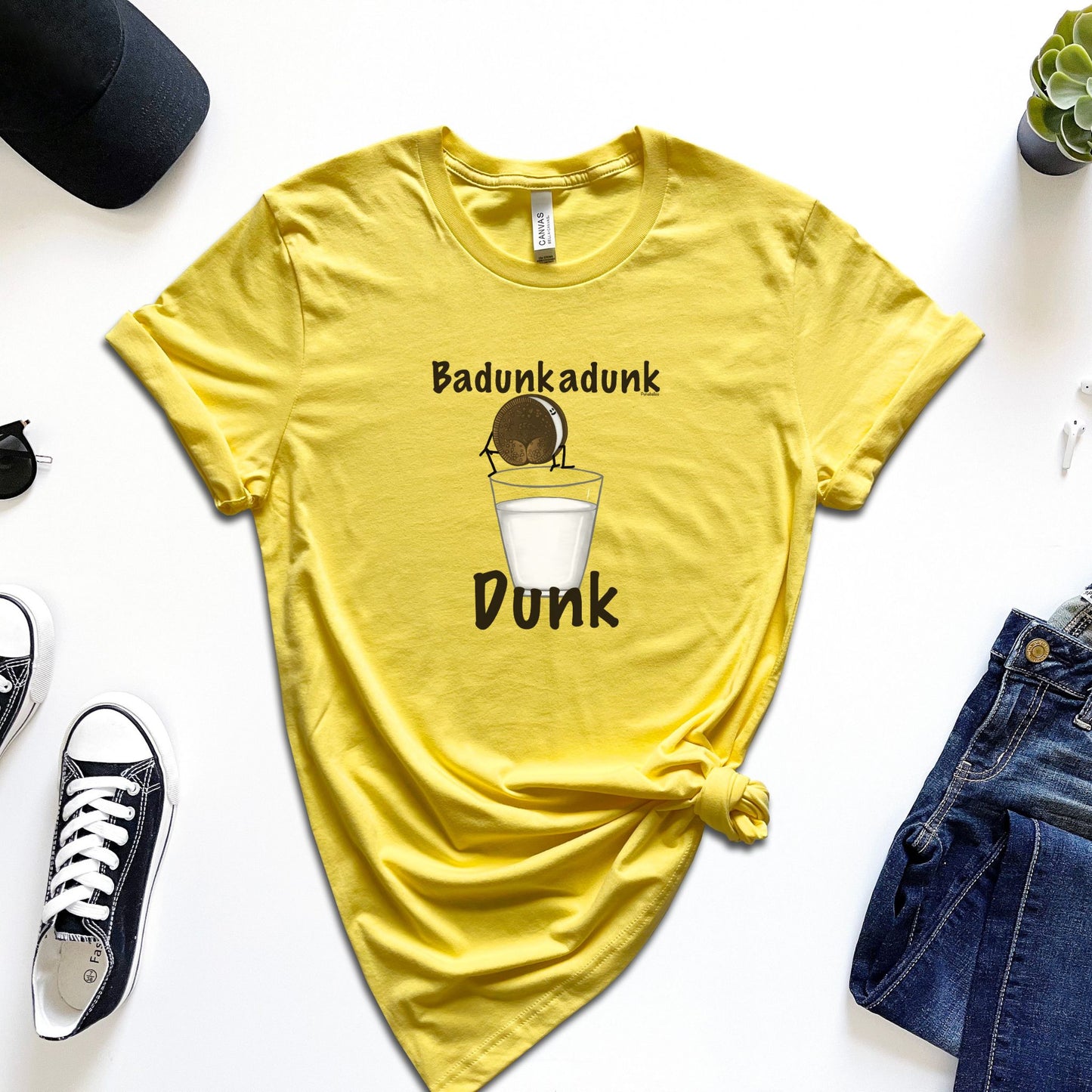 Funny Cookie Pun Tee, Badonka Donk T-Shirt, Food Pun Lover Gift Idea - Punaballoo