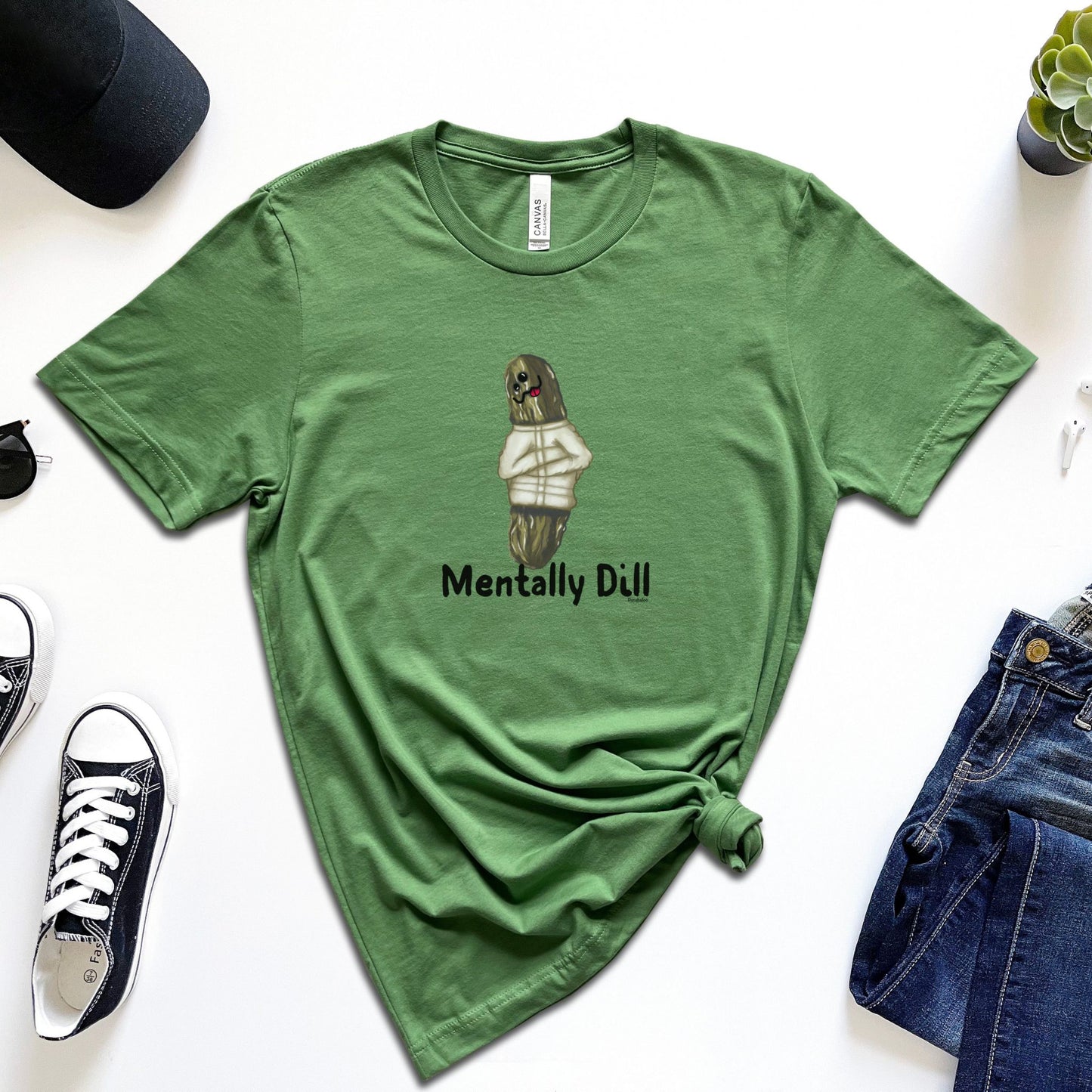 Funny Pickle Pun Unisex Tee - Foodie Mental Health Jokes Shirt - Punaballoo