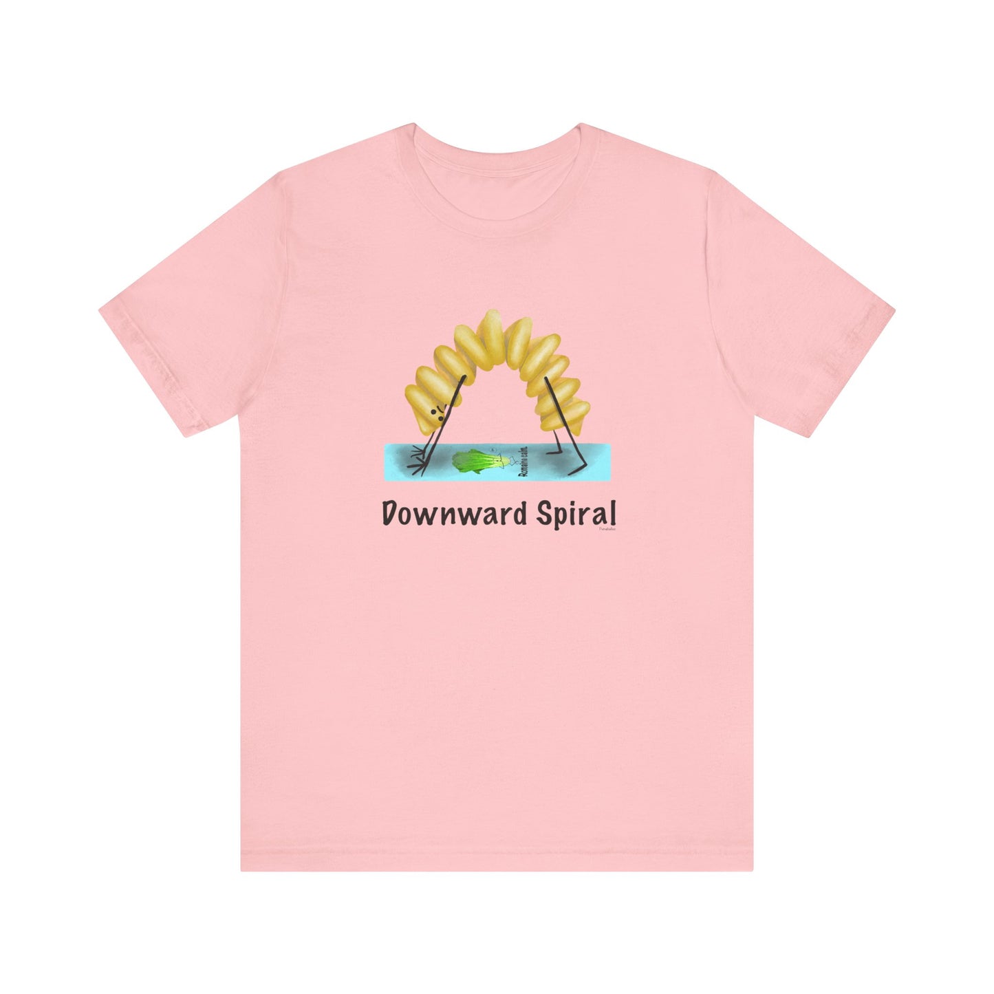 Downward Spiral Adult Unisex Pasta Pun T-Shirt - Punaballoo