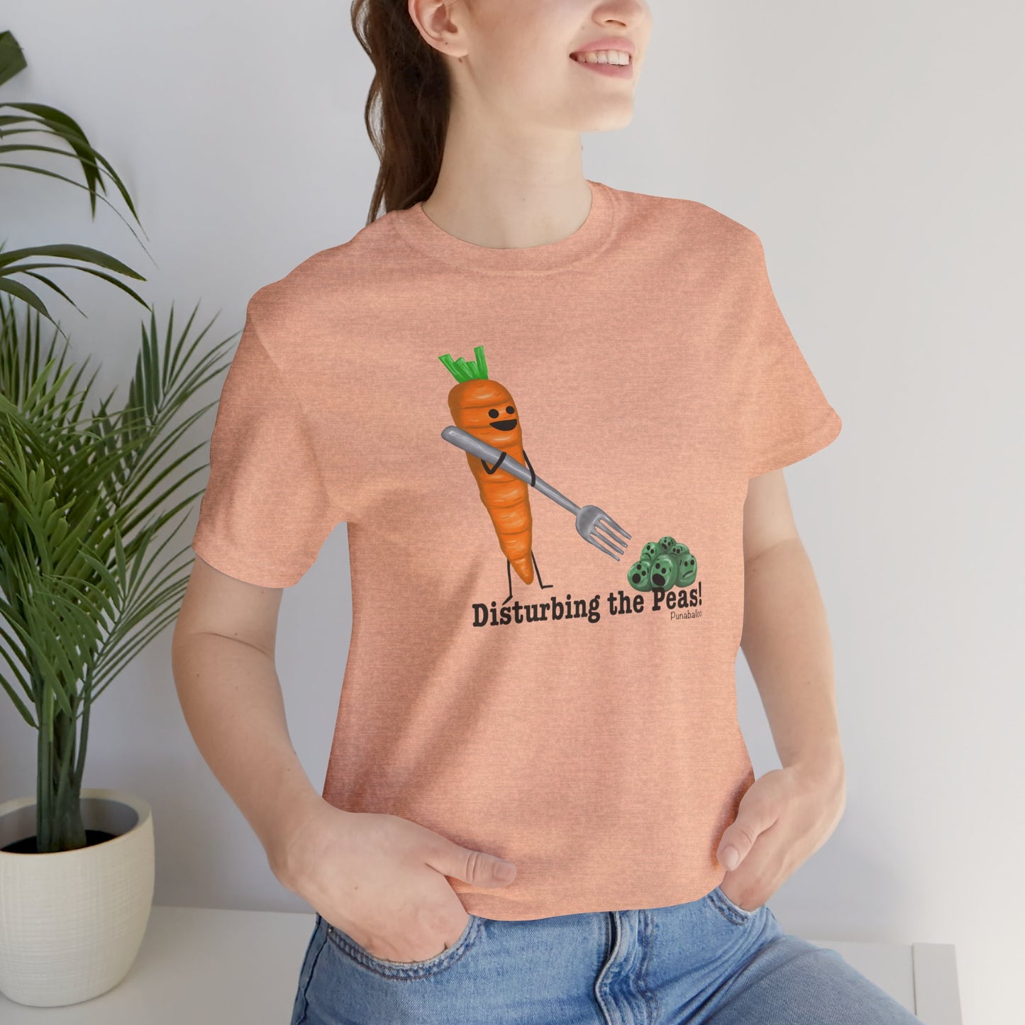 Disturbing The Peas Adult Unisex Pea Pun T-Shirt - Punaballoo