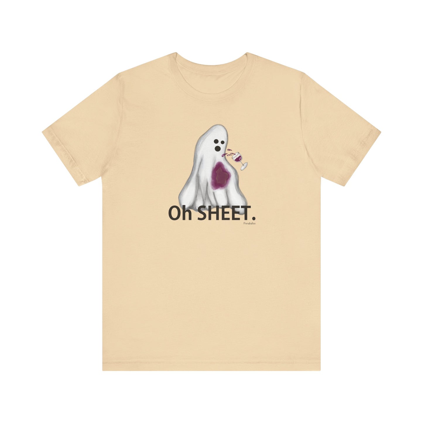 Oh Sheet Adult Unisex Wine Pun T-Shirt - Punaballoo