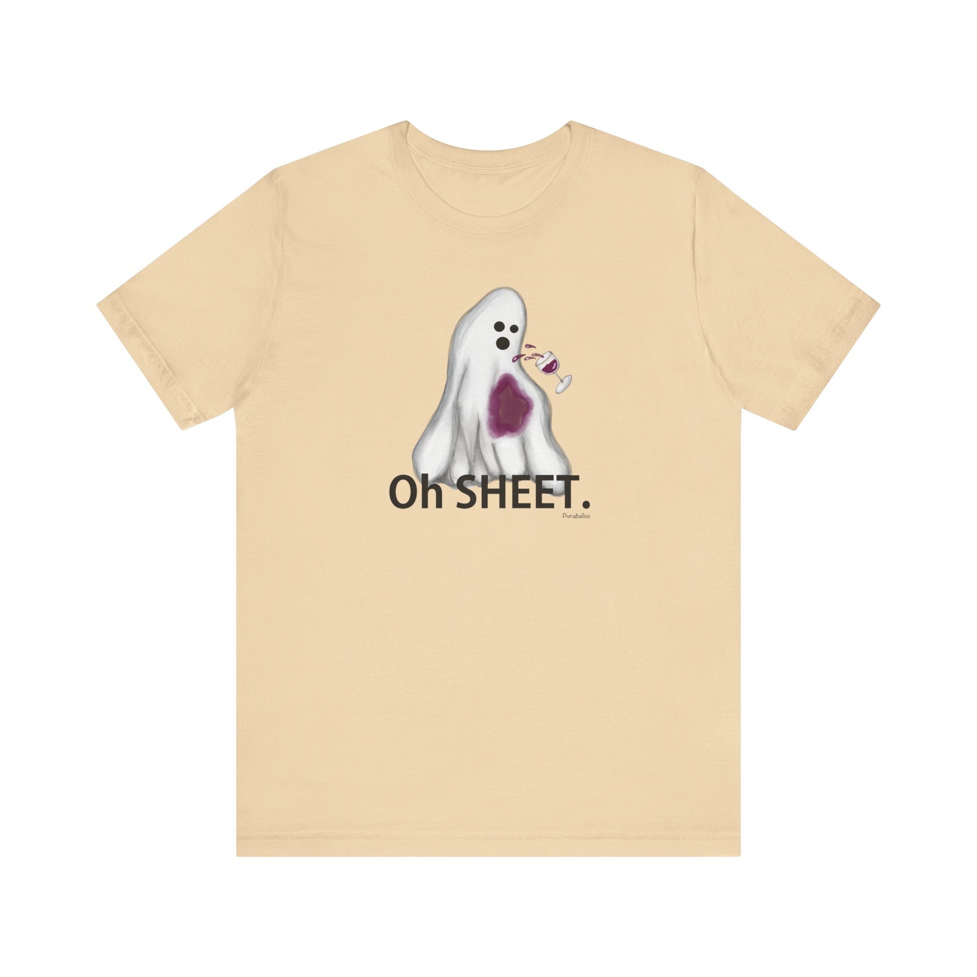 Oh Sheet Adult Unisex Wine Pun T-Shirt - Punaballoo
