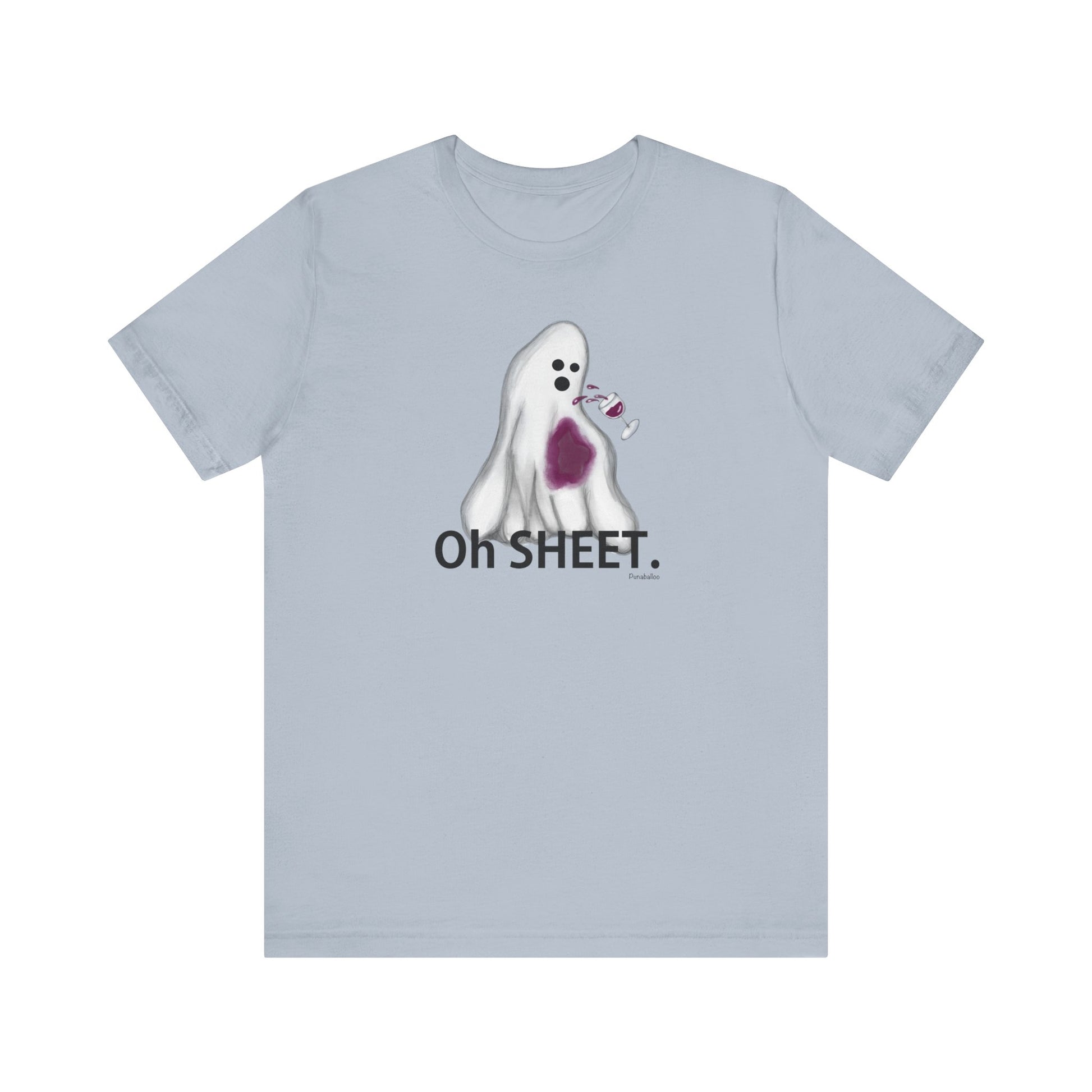 Oh Sheet Adult Unisex Wine Pun T-Shirt - Punaballoo