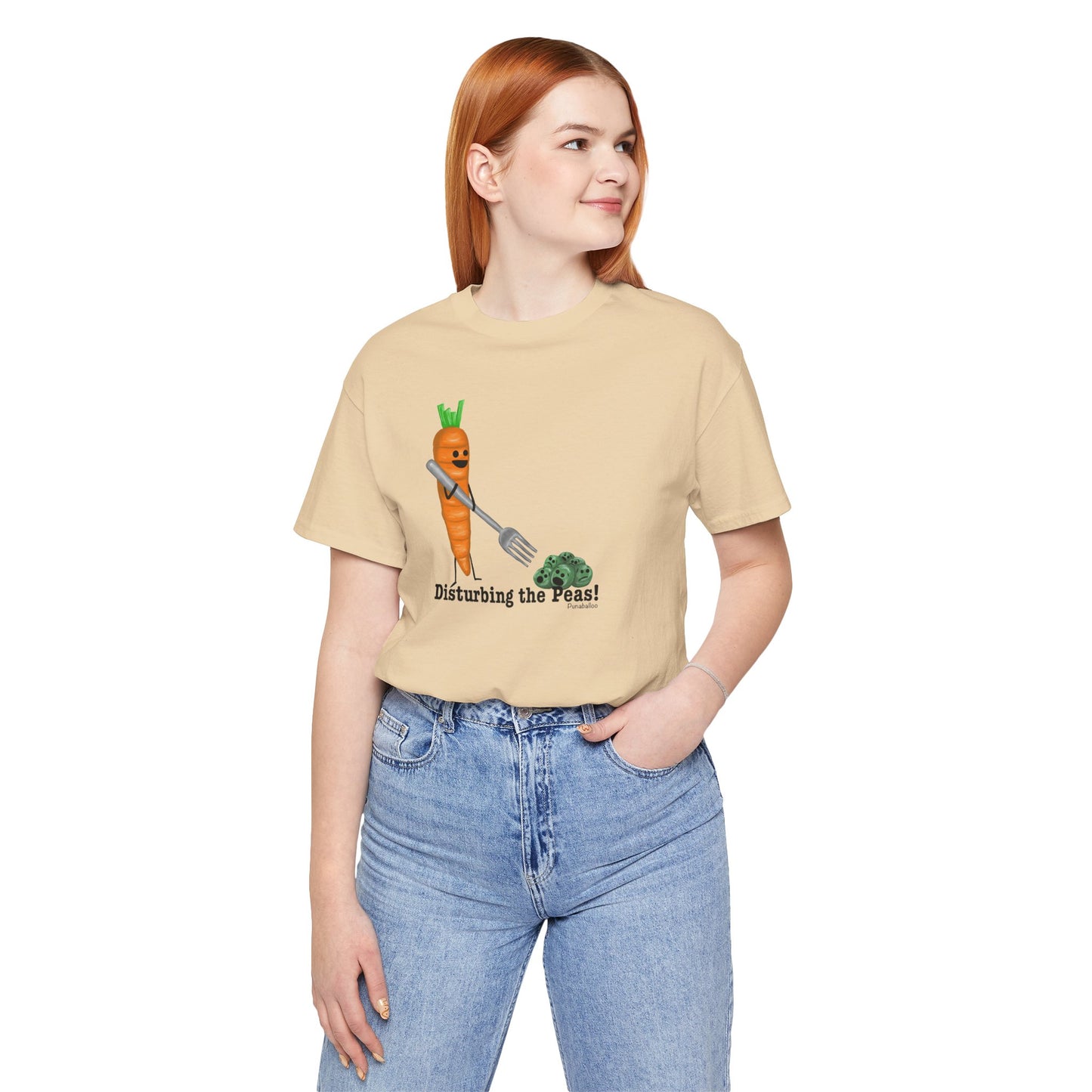 Disturbing The Peas Adult Unisex Pea Pun T-Shirt - Punaballoo