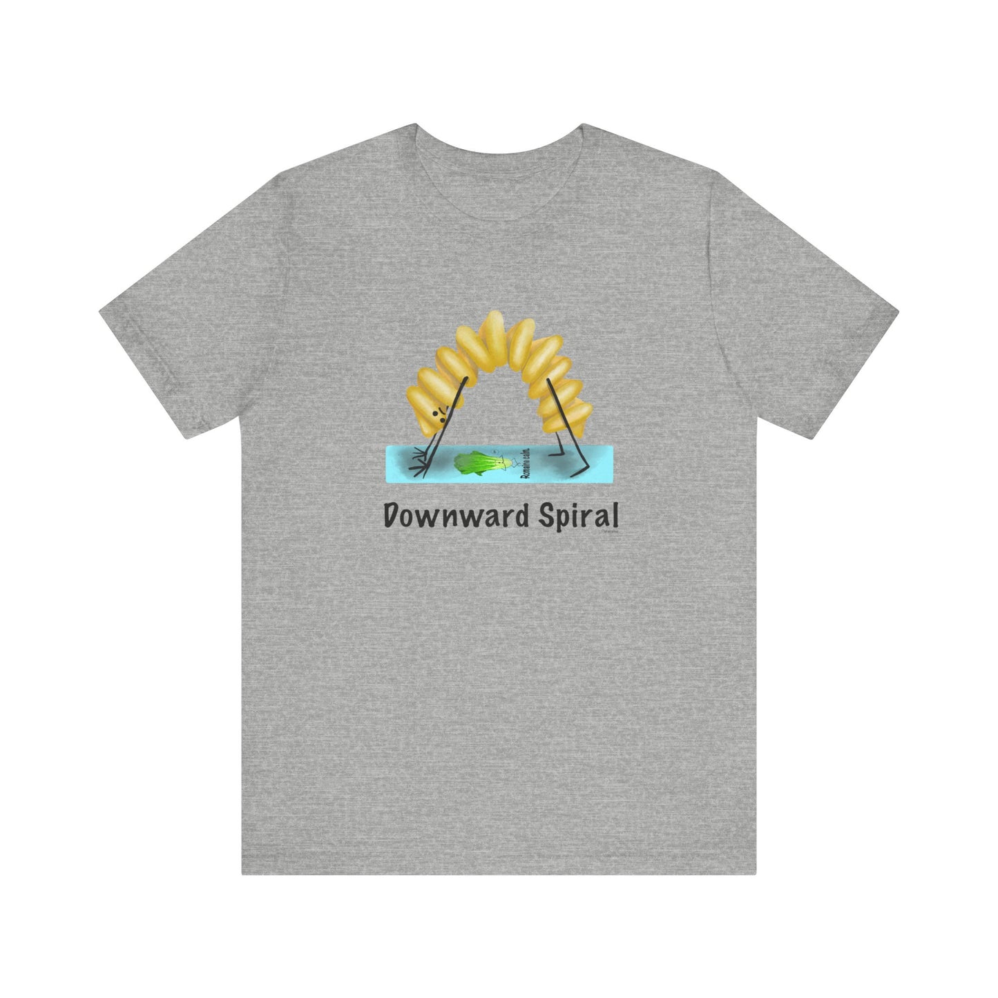 Downward Spiral Adult Unisex Pasta Pun T-Shirt - Punaballoo