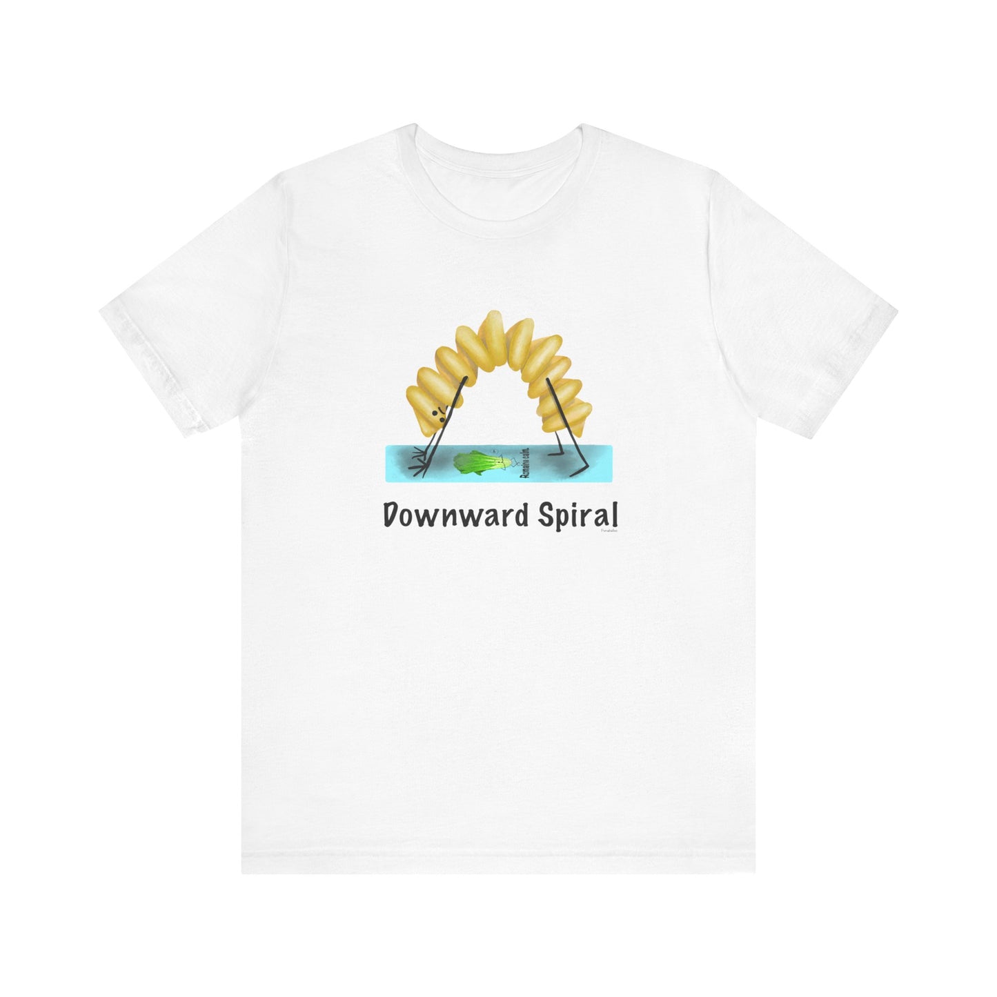 Downward Spiral Adult Unisex Pasta Pun T-Shirt - Punaballoo