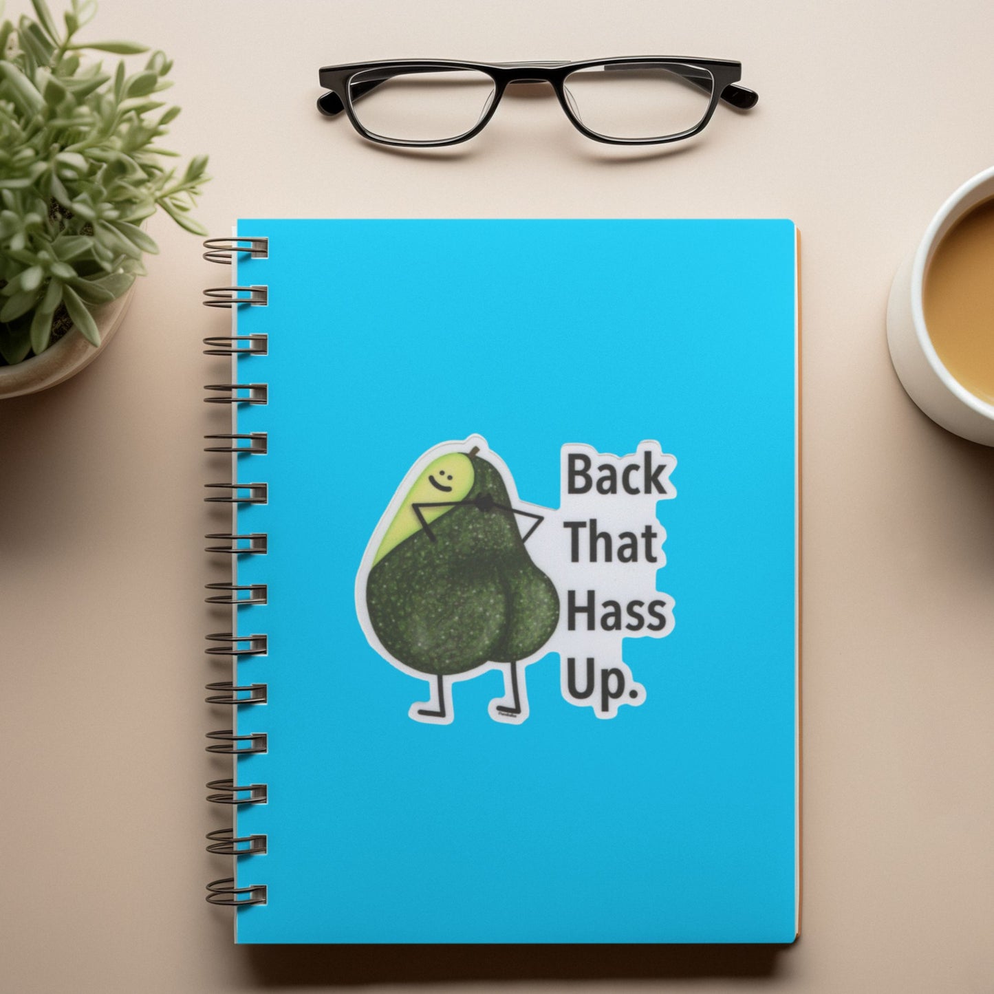 Back That Hass Up Avocado Sticker – 3″ Vinyl, Weatherproof Pun Decal