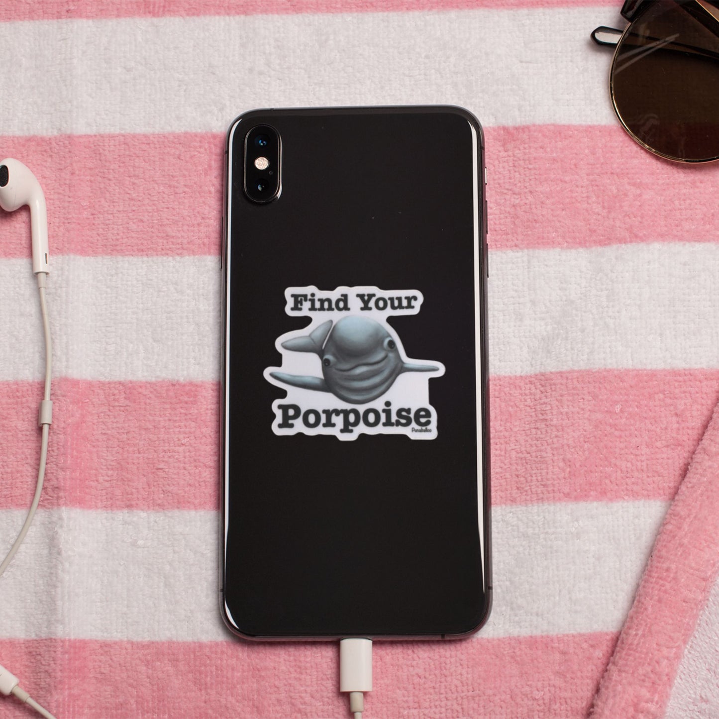 Find Your Porpoise Sticker – 3″ Vinyl Waterproof Ocean Pun Decal for Laptops & Bottles