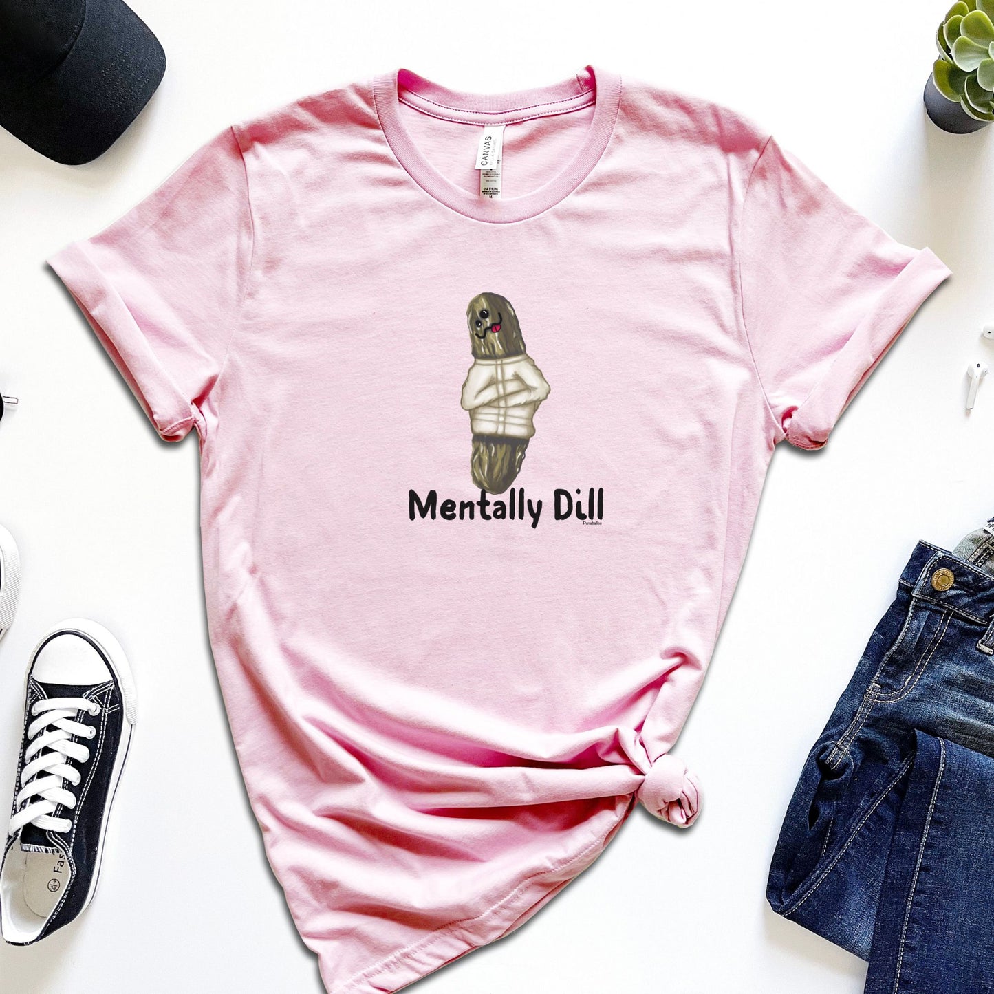 Funny Pickle Pun Unisex Tee - Foodie Mental Health Jokes Shirt - Punaballoo