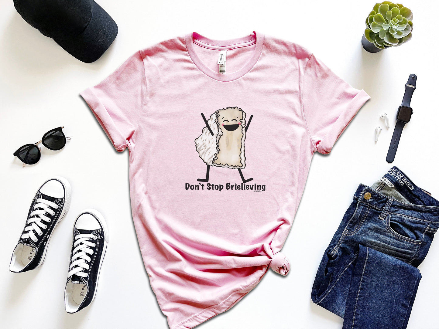 Cheese Lover Tee - Brie Cheese Foodie Gift Shirt with Positive Message