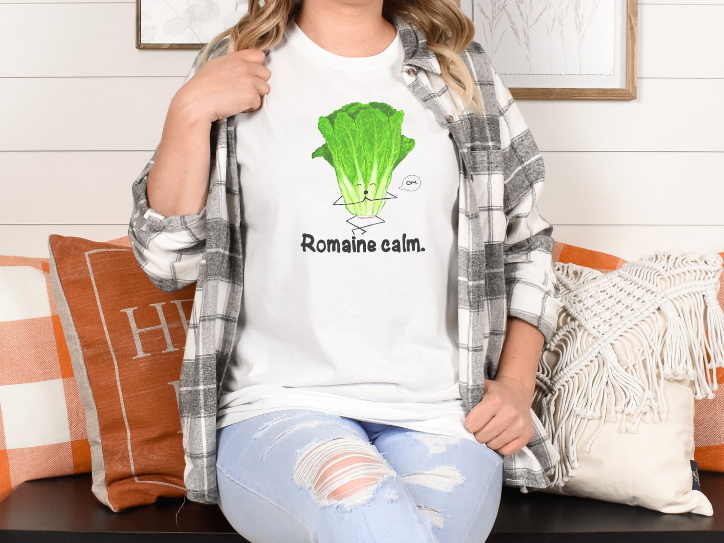 Romaine Calm Adult Unisex Lettuce Pun T-Shirt