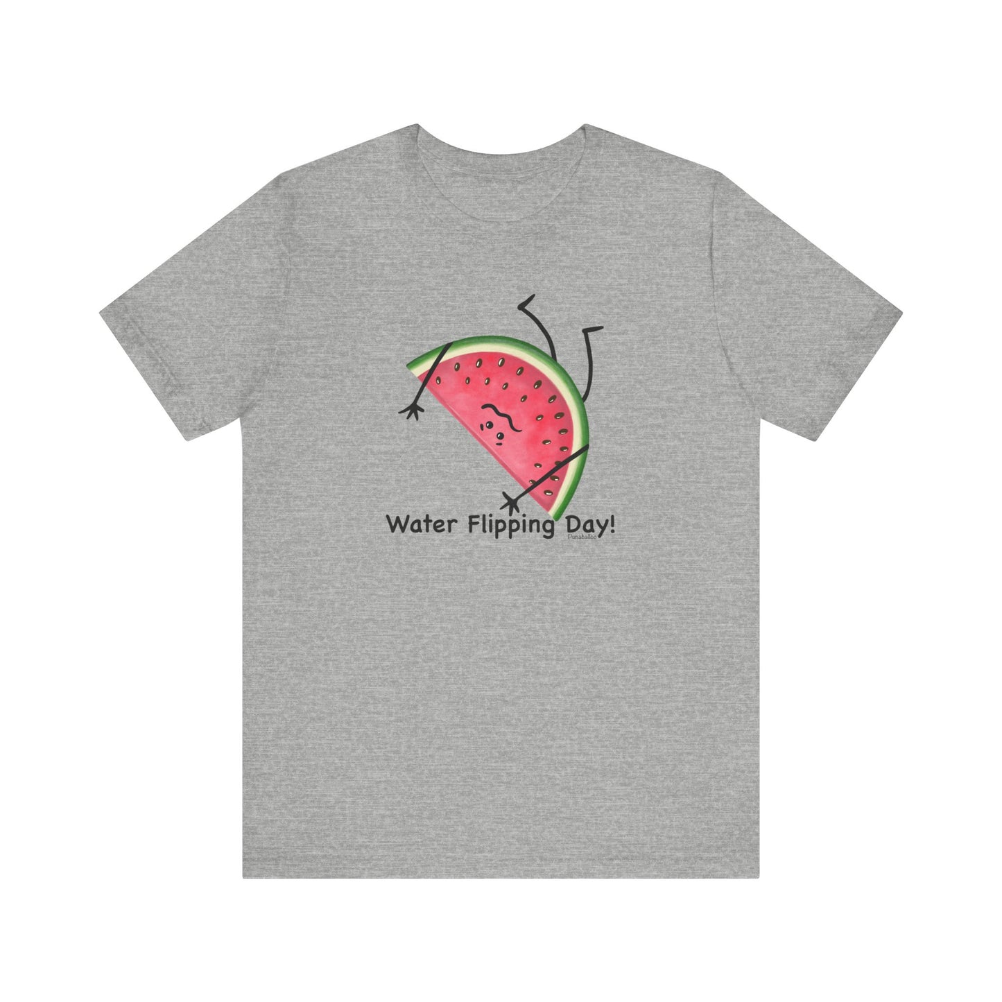 Water Flipping Day Adult Unisex Watermelon Pun Short Sleeve T-Shirt - Punaballoo