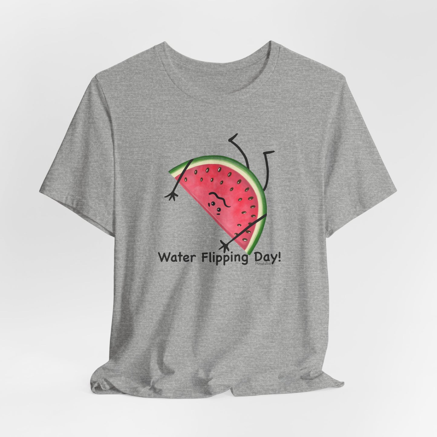 Water Flipping Day Adult Unisex Watermelon Pun Short Sleeve T-Shirt - Punaballoo