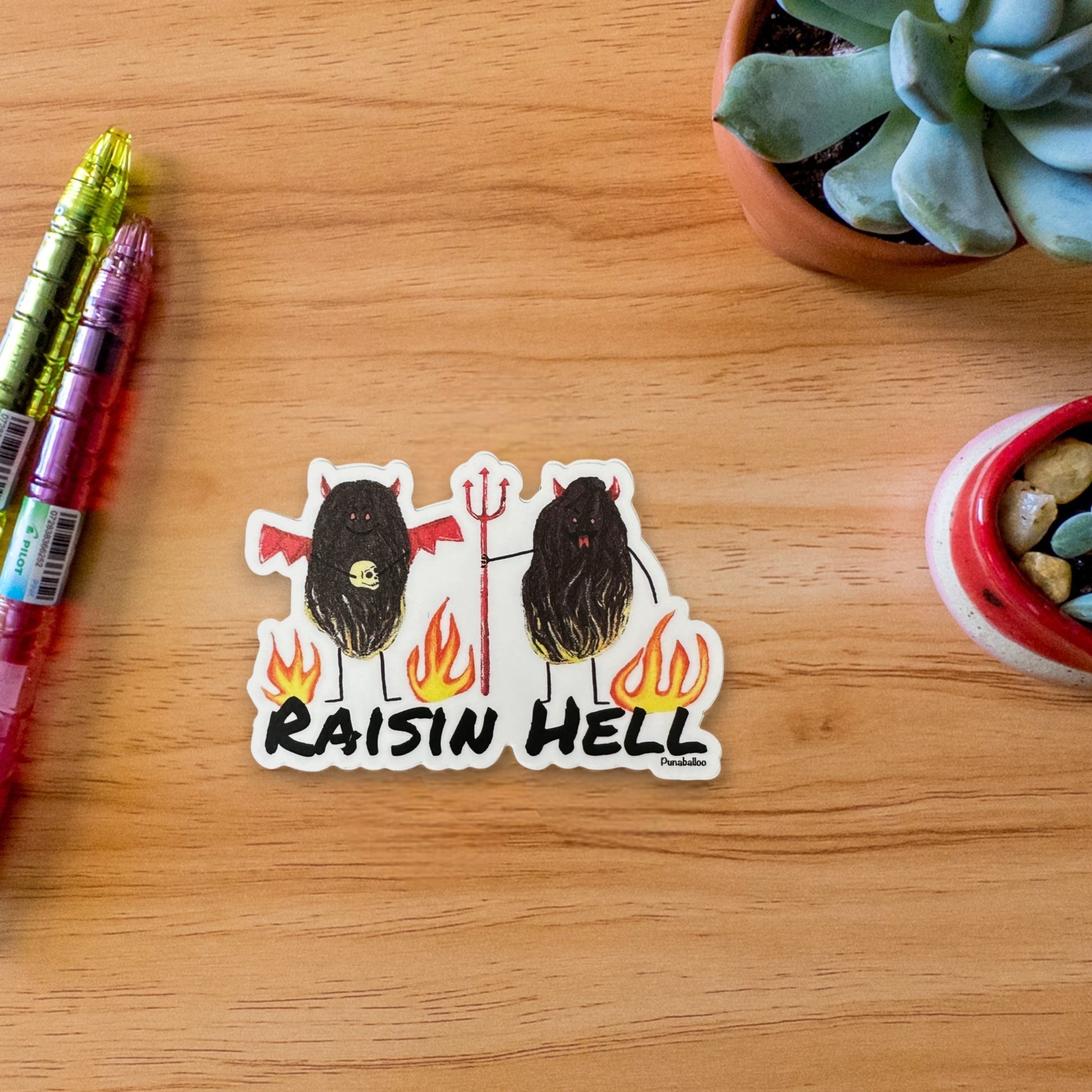 Raisin Hell 3" Waterproof Raisin Pun Sticker - Punaballoo