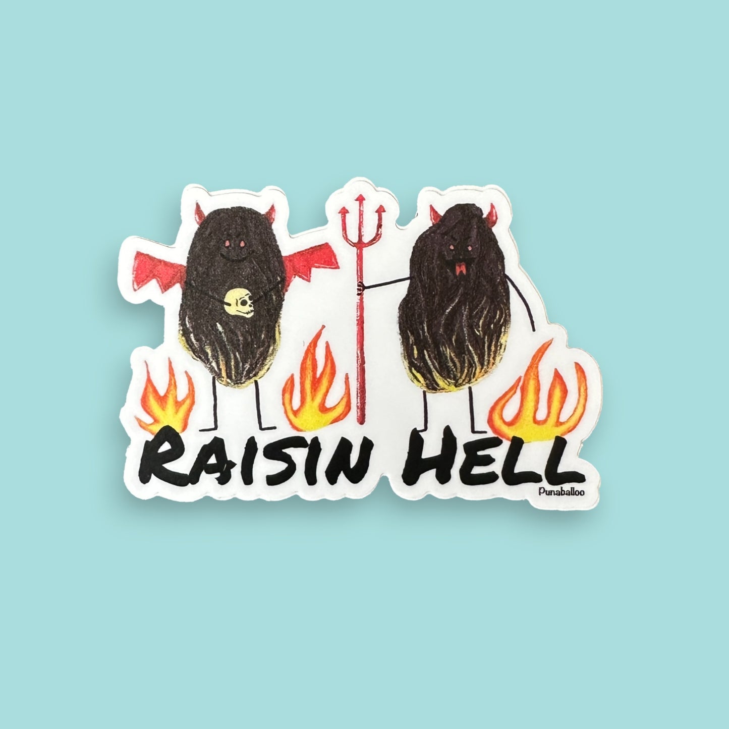 Raisin Hell 3" Waterproof Raisin Pun Sticker - Punaballoo