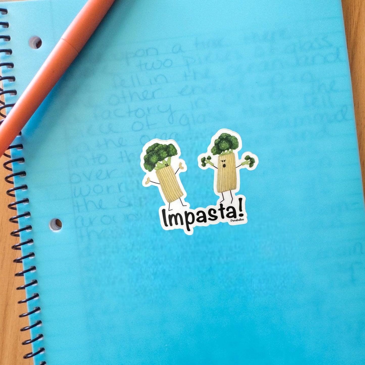 Impasta 3" Vinyl Pasta Pun Sticker - Punaballoo