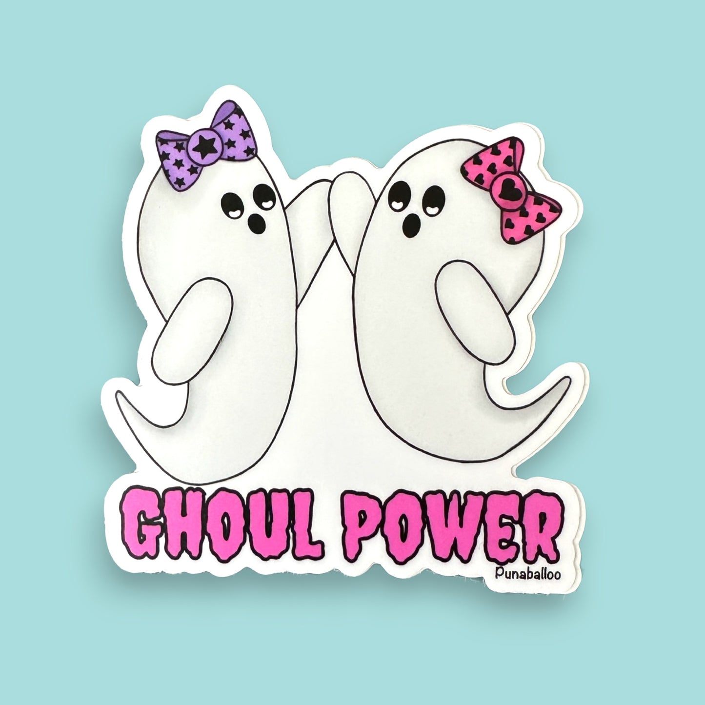 Ghoul Power 3" Vinyl Ghost Pun Sticker - Punaballoo