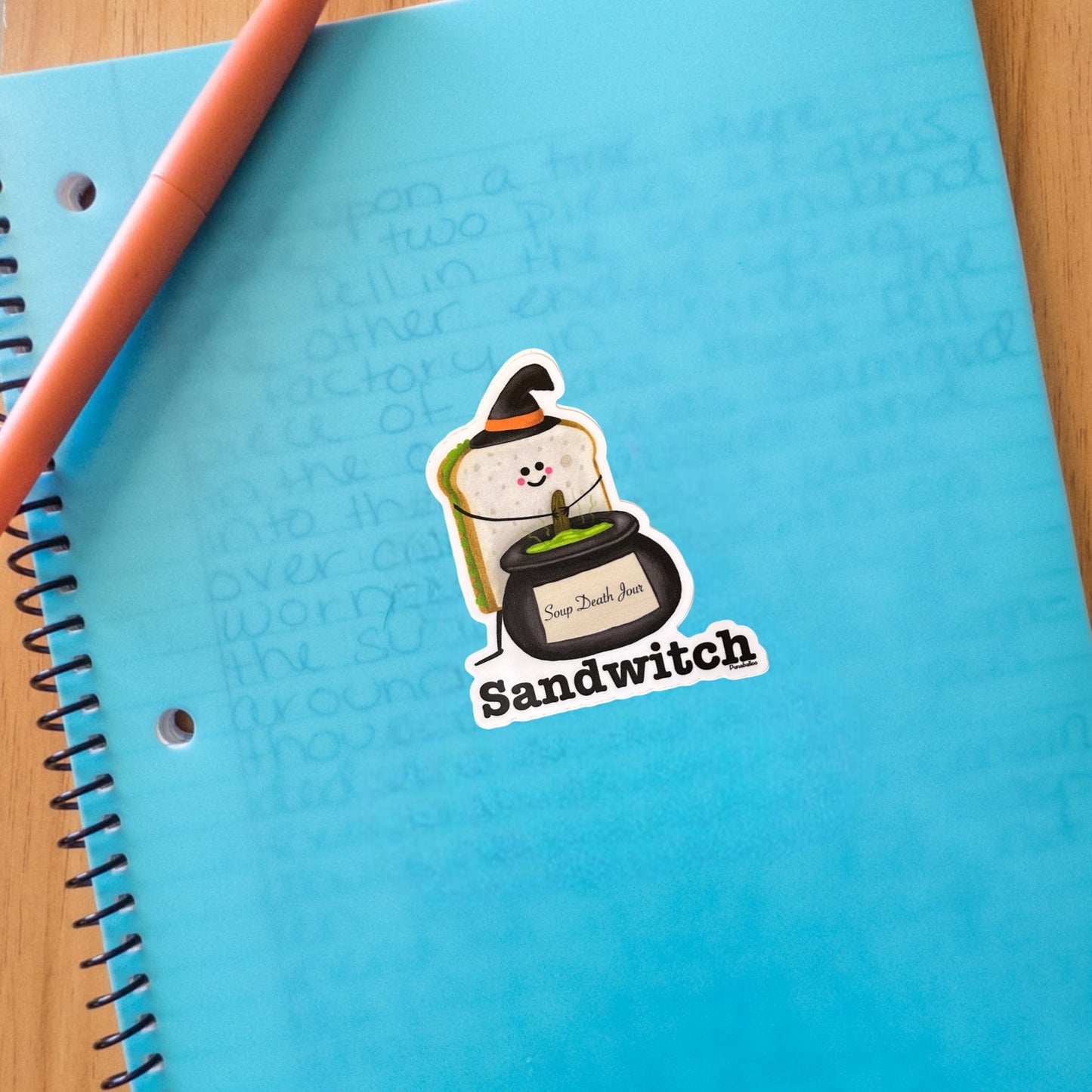 Sandwitch 3" Vinyl Witch Pun Sticker - Punaballoo