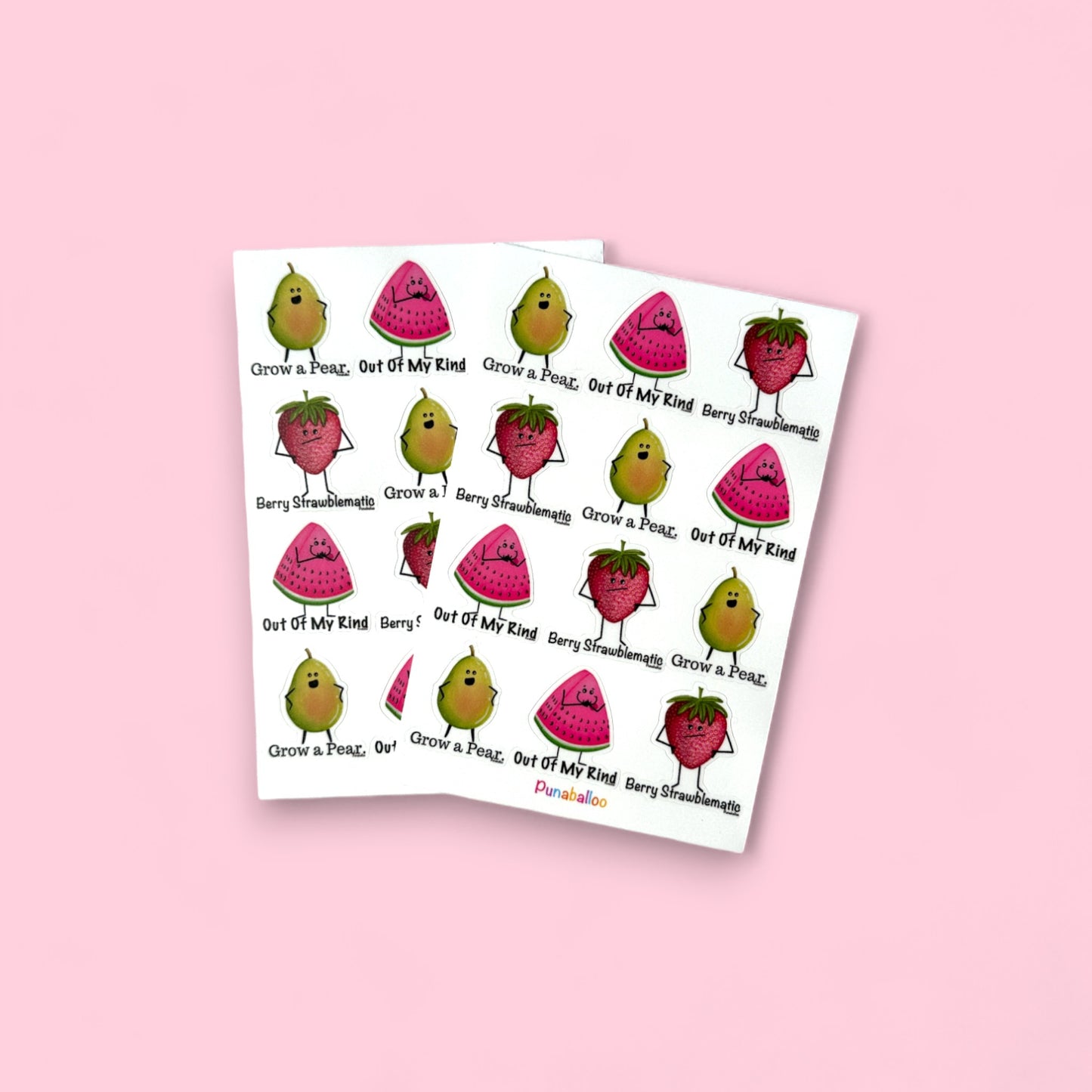 4"x6" Fruit Pun Sticker Pack - Punaballoo
