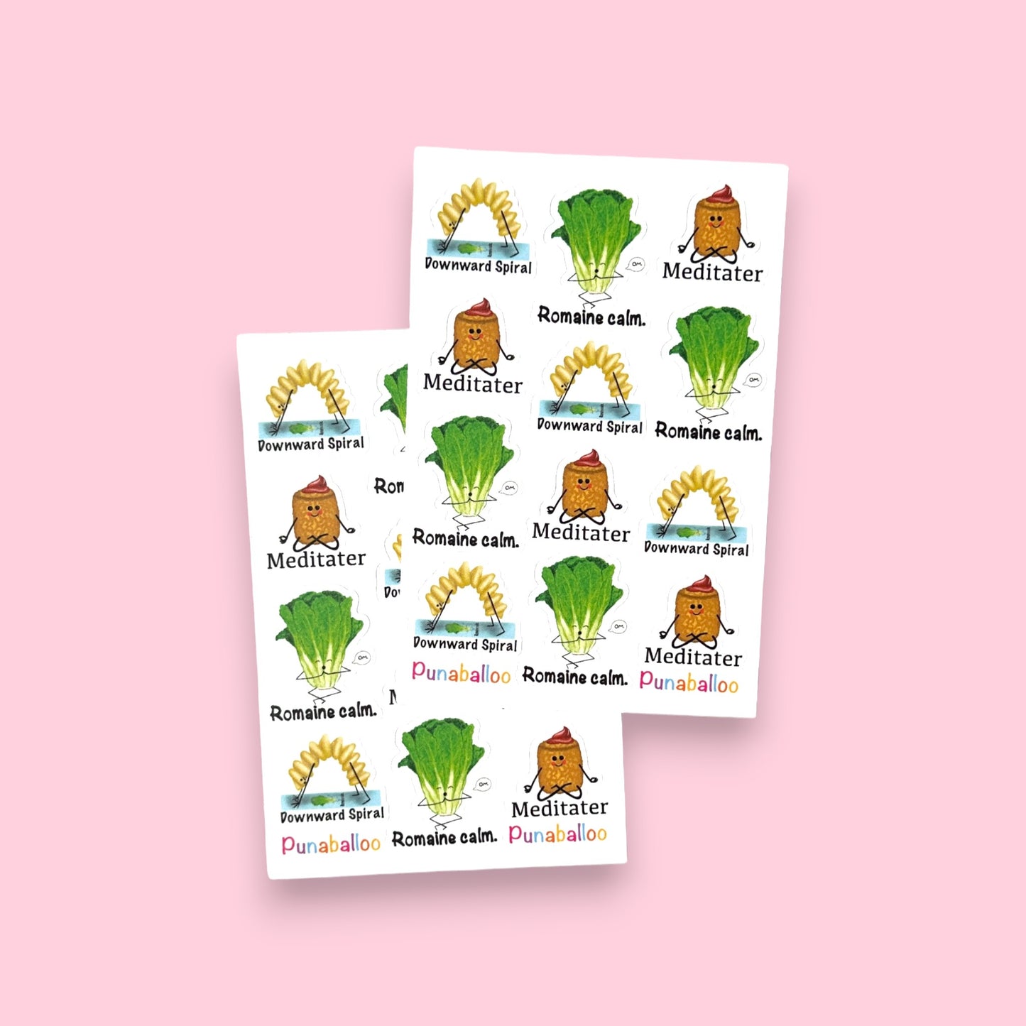 4"x6" Yoga Puns Sticker Pack - Punaballoo