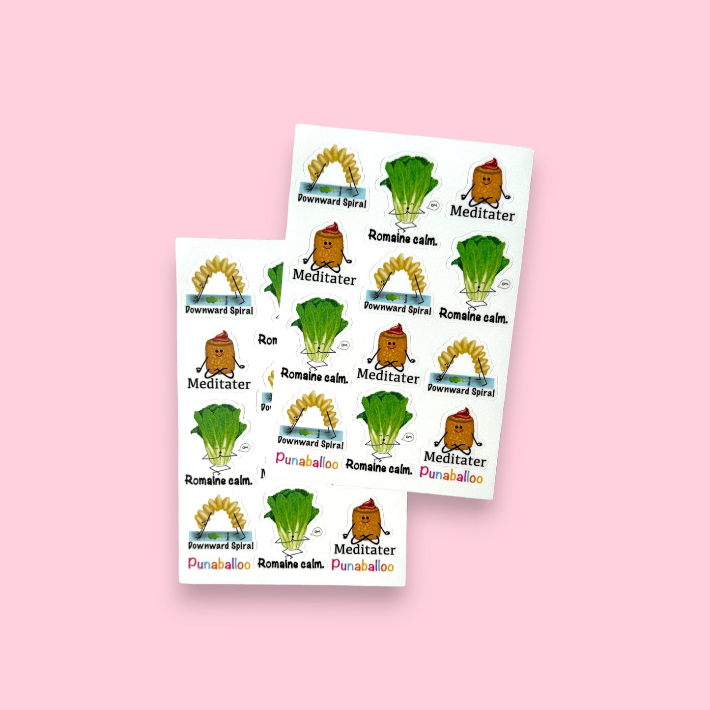 4"x6" Yoga Puns Sticker Pack - Punaballoo